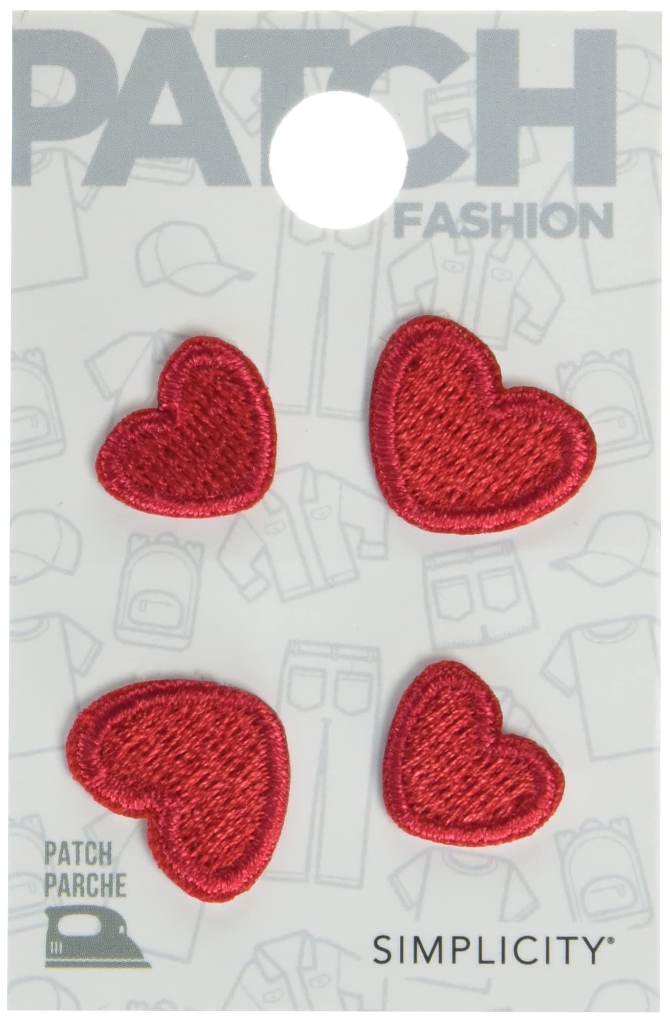 Simplicity Red Heart Iron On Applique Patch for Clothes, Backpacks, and Accessories, Sizes Vary, Multicolor 4