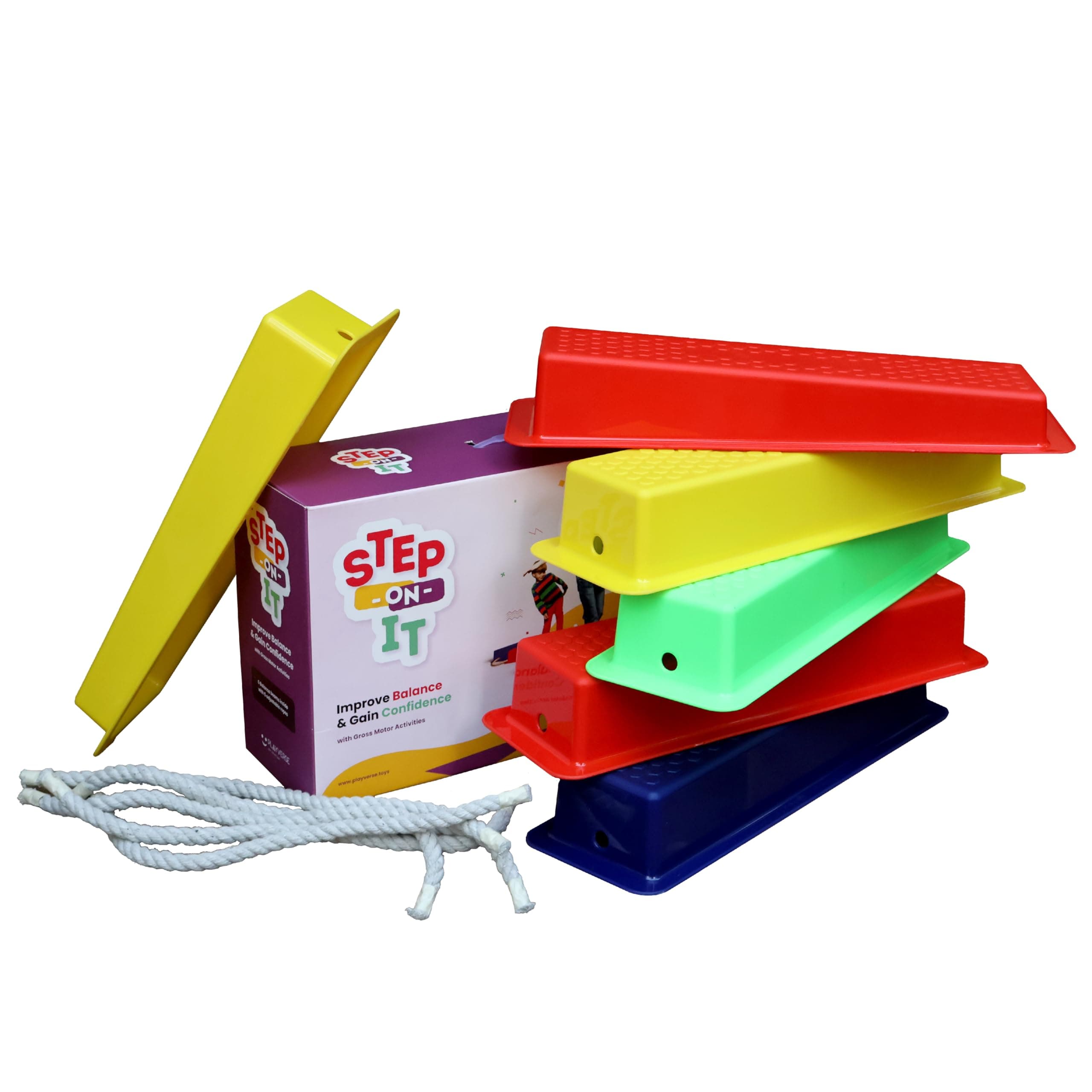 Step-On-It! Balance Beams, 6 Connectable Logs to Improve Balance, Coordination and Confidence - Ideal Physical Play Toy for Children 18+ Months - Indoor and Outdoor Fun