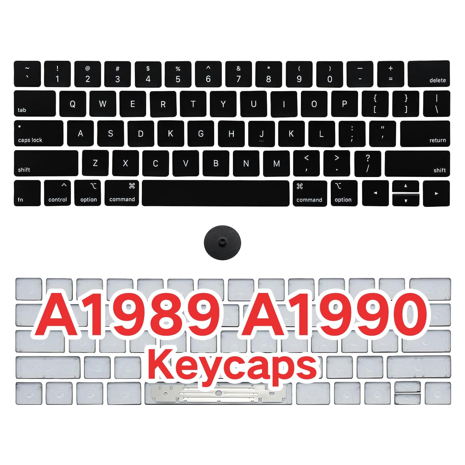 New Replacement Keyboard Keycaps Keys, Full Set of US Replacement Keycaps for MacBook Pro A1989 A1990 2018 2019 Year 13"/15" with Removal Tool