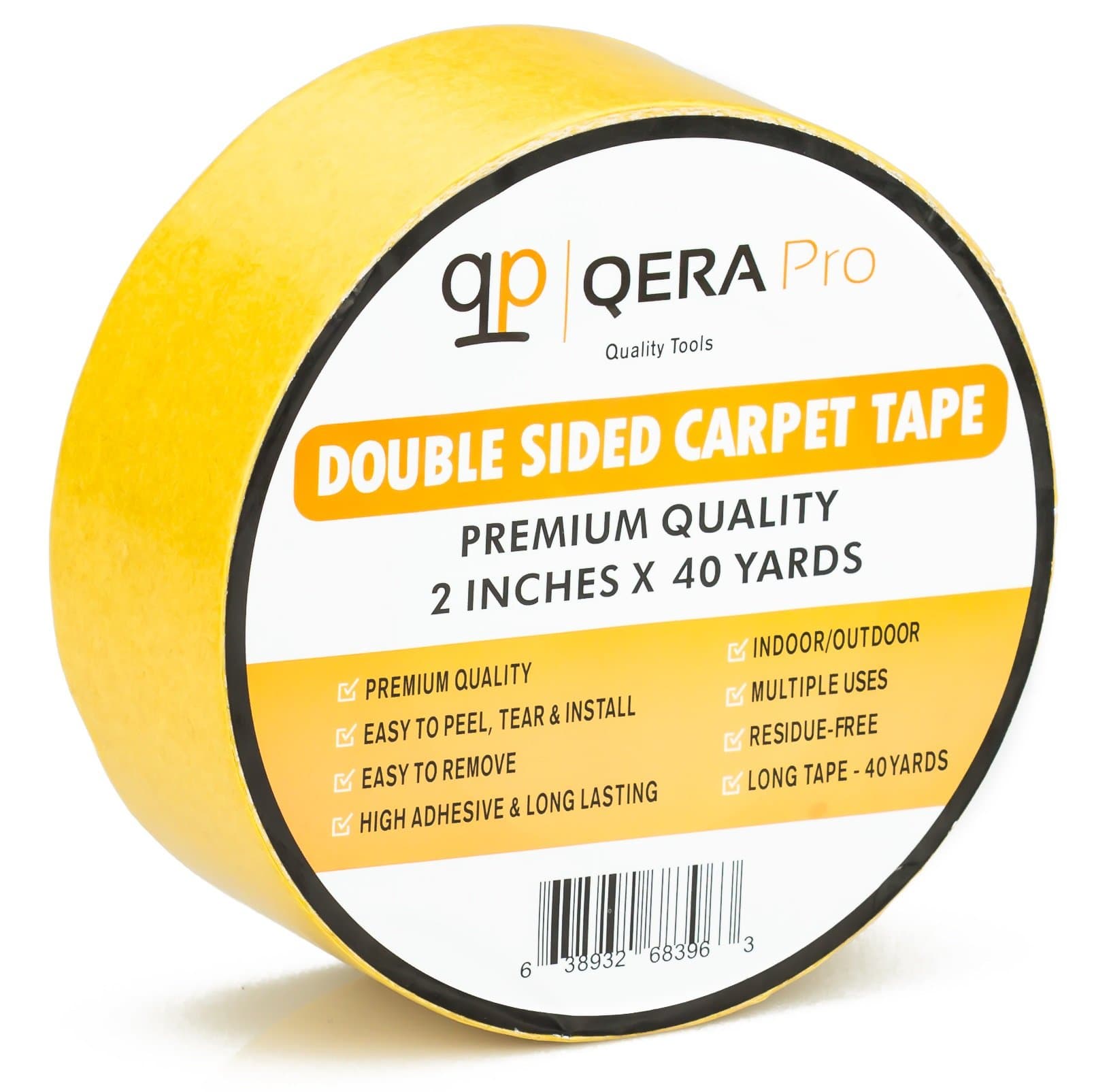 2" x 40 Yards PREMIUM Quality Heavy Duty Double Sided Carpet, Mat, Rug Tape - High Adhesive & Long Lasting - Easy to Peel, Tear & Install