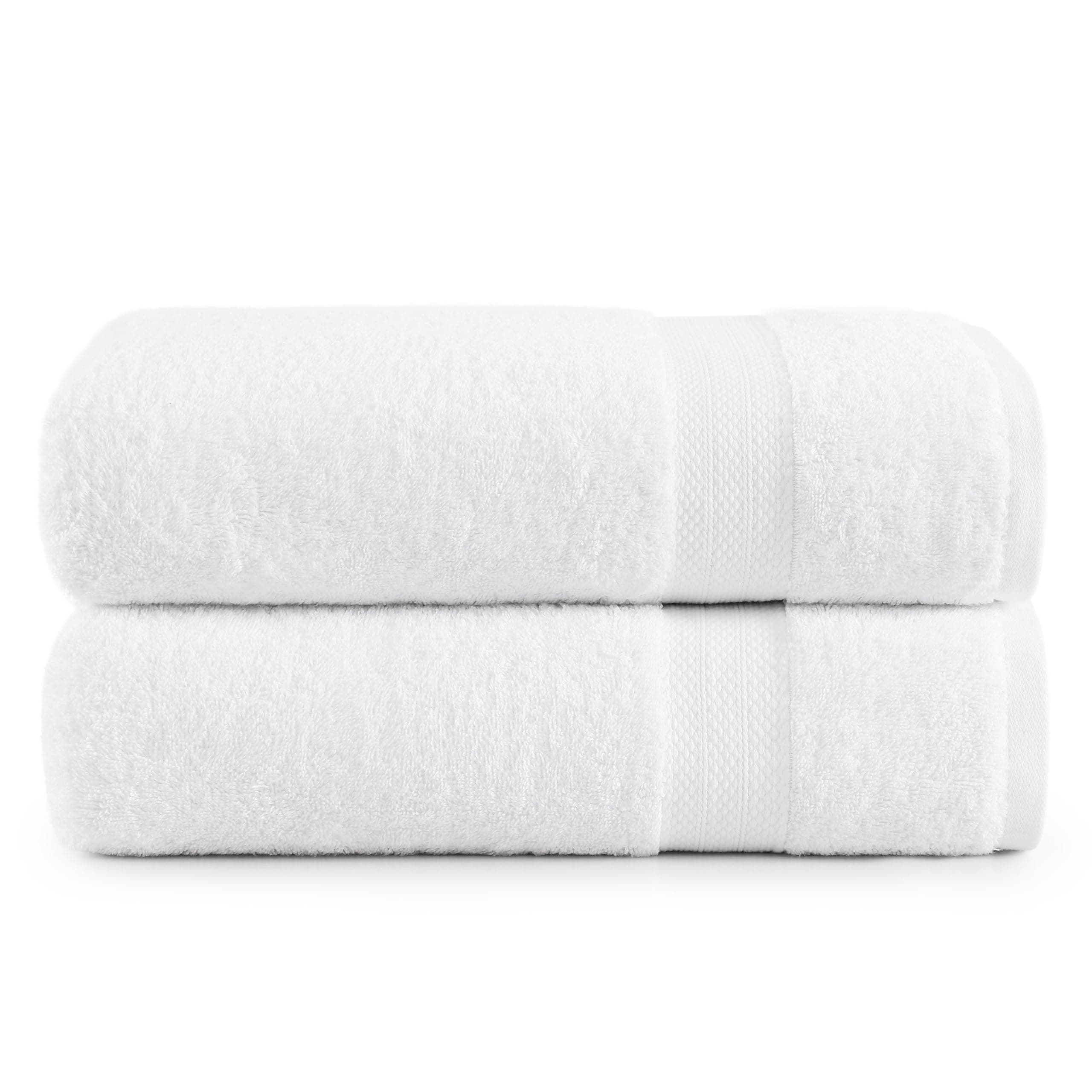 LANE LINEN White Turkish Bath Sheets Set, 100% Cotton, 2-Piece, 35x66 Inch, Super Absorbent, White