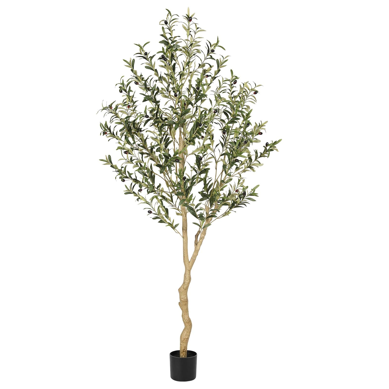 Realead 6ft Faux Olive Tree, Tall Olive Tree Plants, Fake Potted Olive Silk Tree, Artificial Olive Trees for Modern Home Office Living Room Floor Decor Indoor