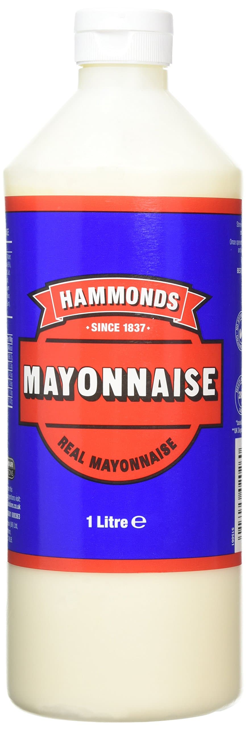 Hammonds Mayonnaise 1 Litre (Pack of 3)