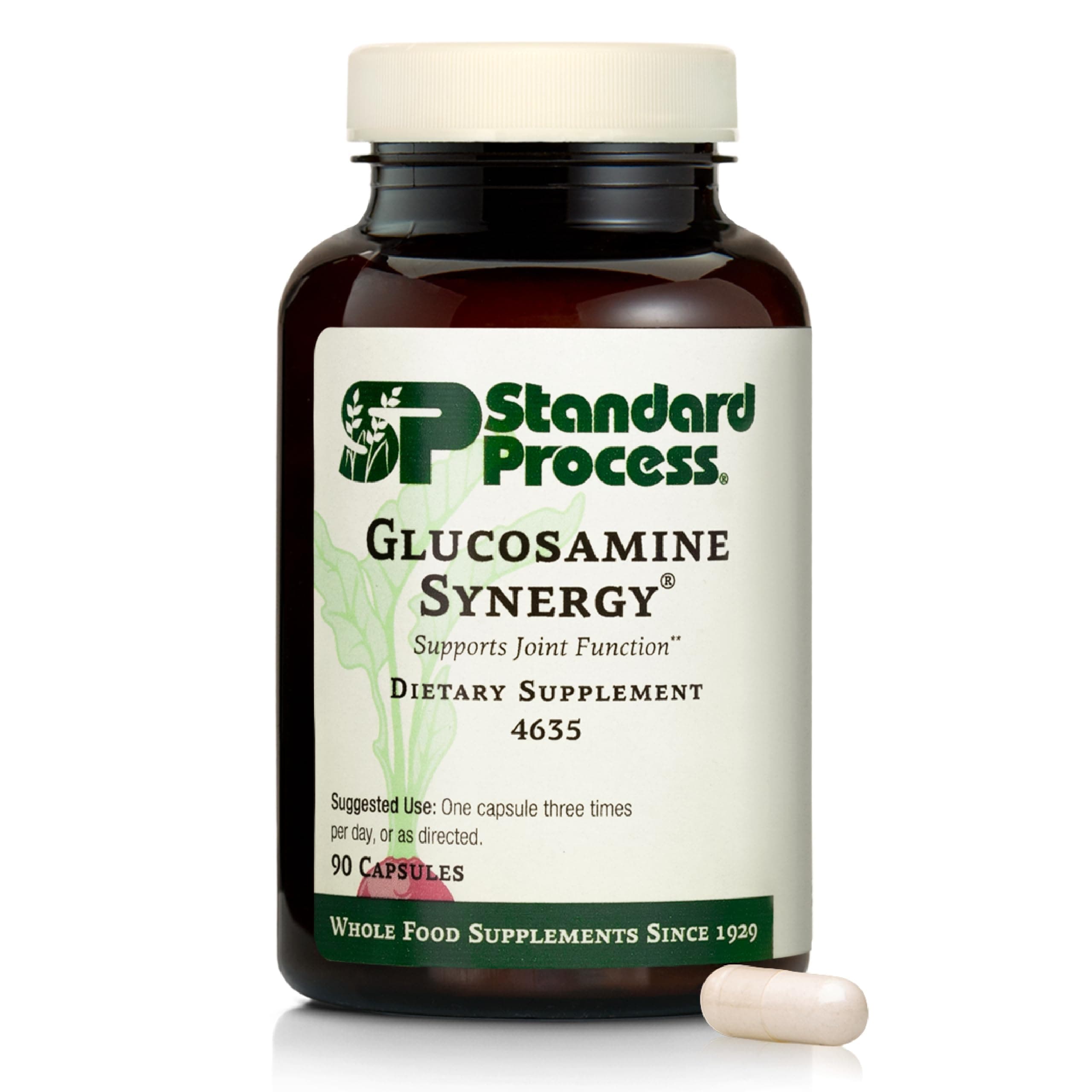 Standard Process Glucosamine Synergy - Joint Health Support Supplement - Support Connective Tissue with Glucosamine & Boswellia Serrata - Whole Food-Based Supplement with Manganese - 90 Capsules