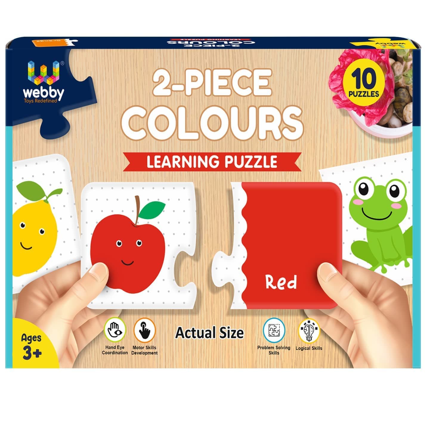 Webby Colours 2 Pieces Learning Pack Jigsaw Puzzle, Montessori Early Educational Pre School Puzzle Toys for 3+ Years Kid