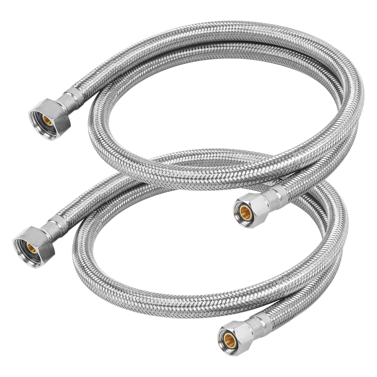 36" Faucet Supply Line, 3/8" Comp x 1/2" FIP Stainless Steel Kitchen Faucet Hose Connector, For Common Residence or Comercial Use with Moderate Distance (2-Pack)