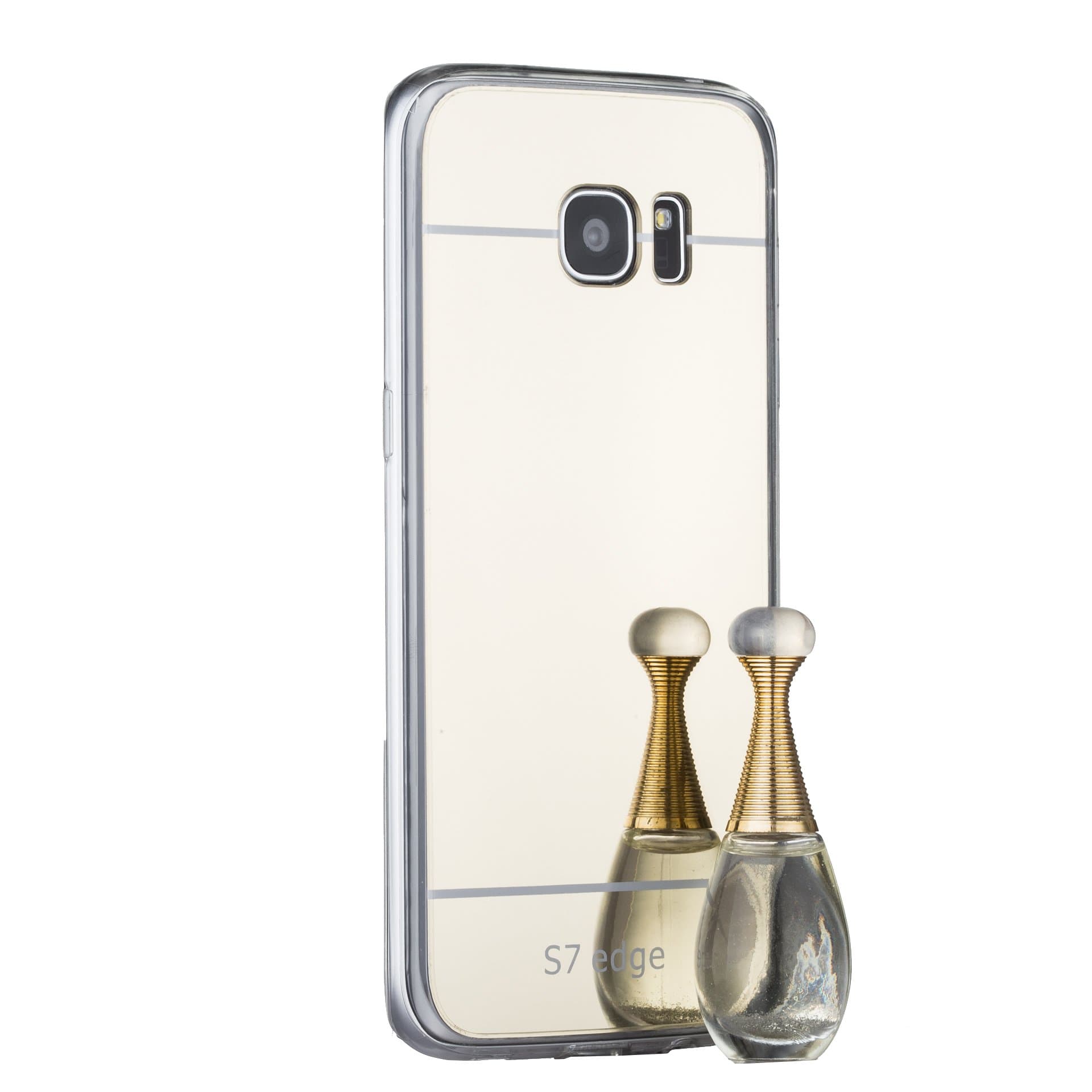 Asgii Flexible TPU Back Protective Case for Samsung Galaxy S7 edge With Anti Dust Cap ,Scratch Resistant Slip Resistant - Gold