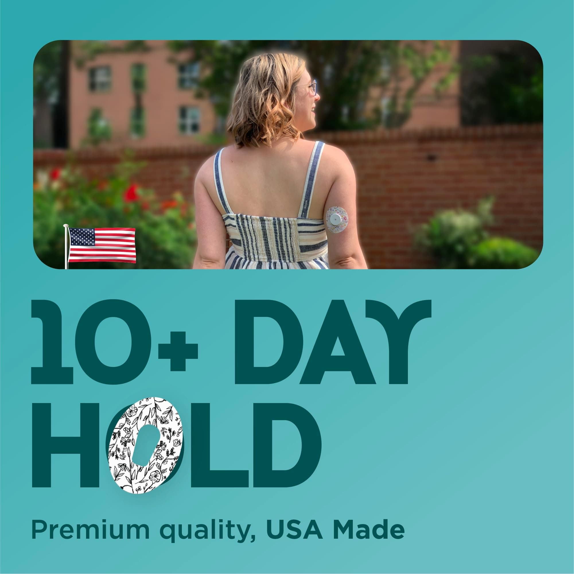 ExpressionMed - Adhesive Patches for Dexcom G6 (Pack of 5) - Made in The USA, Waterproof, Non-Fraying, Pre-Cut CGM Sensor Tapes (Pastel Flowers Variety Pack - Flower Shape)