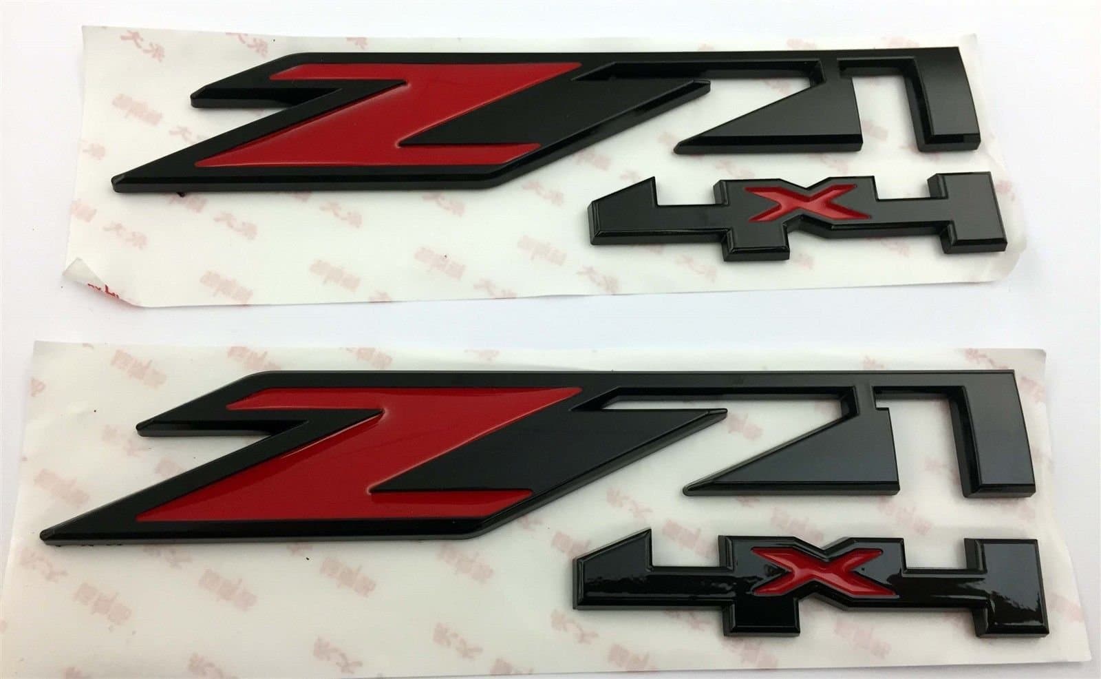 Exotic Store Pair 2 Pieces Fit for CHEVY GMC Silverado Sierra Tahoe Suburban TRUCK Z71 4X4 EMBLEMS RED Silver 1500 2500 3500 Decal BLACK RED 7" X 2 Badges (BLACK)