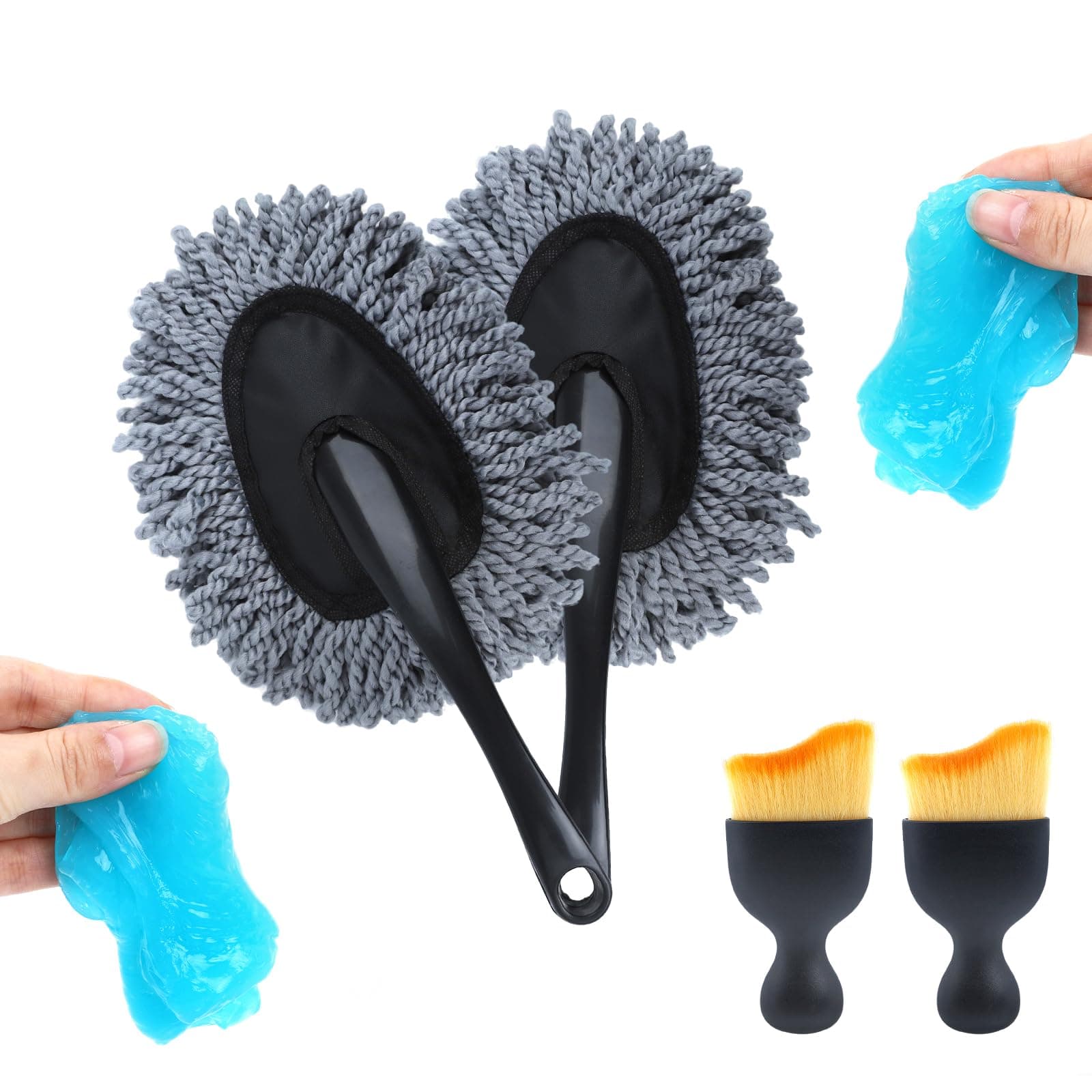 IPELY 2 Pack Super Soft Microfiber Car Dash Duster Brush for Car Cleaning Home Kitchen Computer Cleaning Brush Dusting Tool
