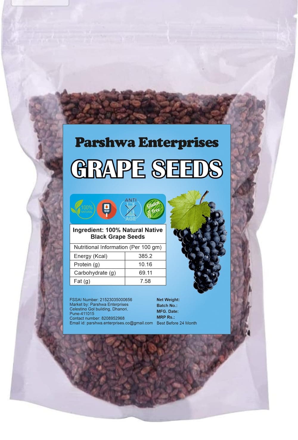Parshwa Enterprises Grape Seed Angur Beej , 250 g