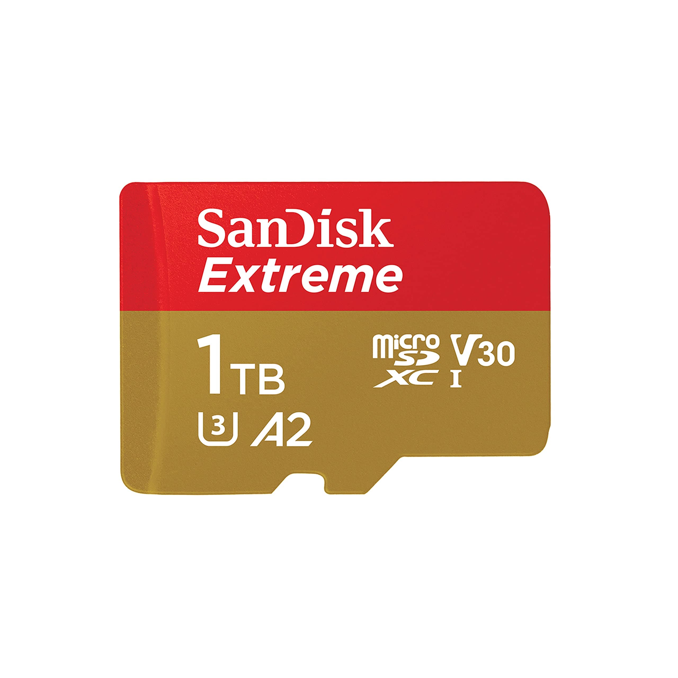1TB Extreme microSDXC UHS-I Memory Card with Adapter - C10, U3, V30, 4K, 5K, A2, Micro SD Card- SDSQXAV-1T00-GN6MA