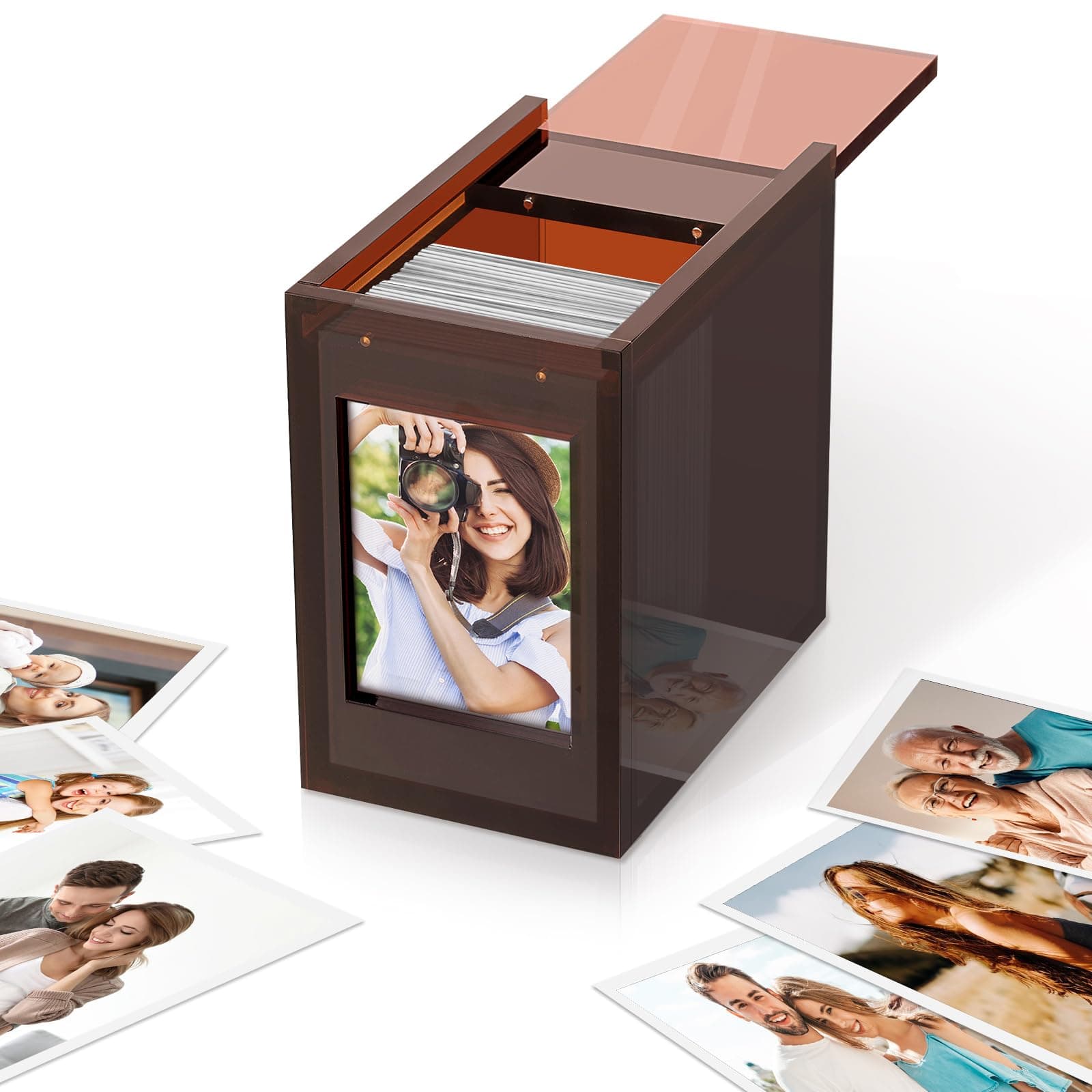 - Acrylic Polaroid Frame & Photo Storage Box,for Instax Mini Polaroid Film, 2x3 Instax Frame,with Magnetic Sliding Cover Photos Display,Graduation Gifts Wedding Guest Book Alternative for Reception