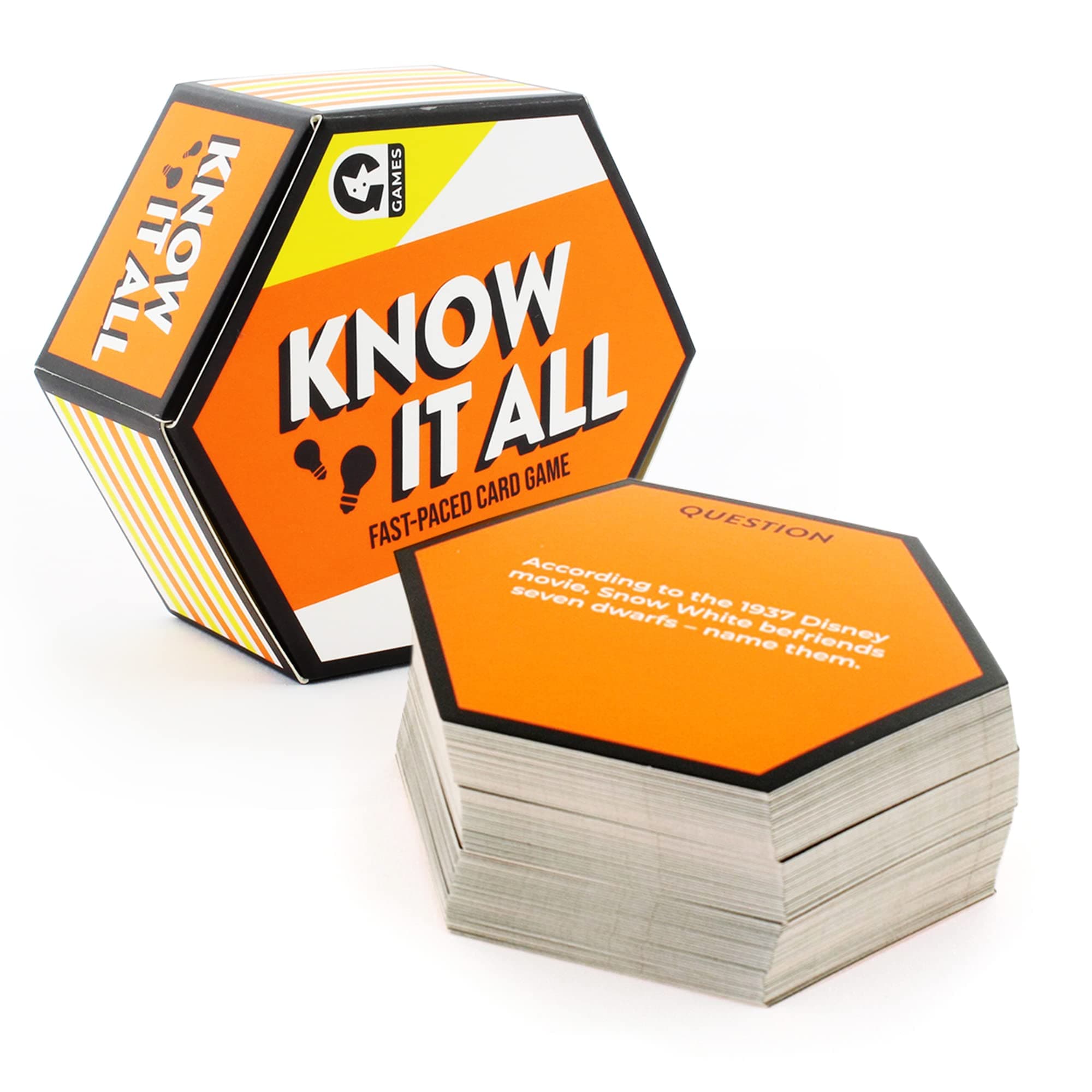 Know It All Fast-Paced Card Game, Family Games for Ages 8 and Over, Use Your Wit and Speed to Correctly Answer Trivia Cards, Fun Games for Family Game Night, Parties and More