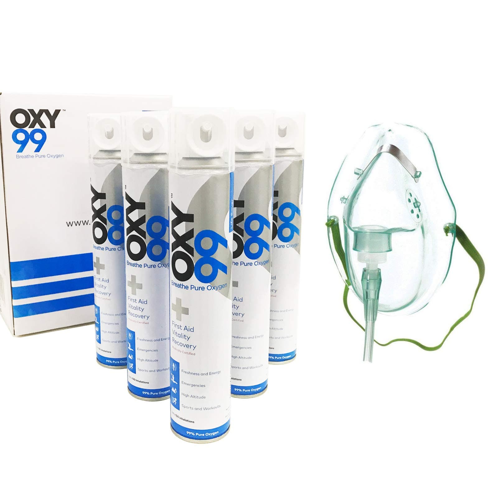 OXY99 ® Oxygen Face Mask Universal Adapter Oxygen Mask | Face Mask with Long Tubing Therapy, Comfortable Fitting with Soft Material| Washable, Reusable Oxygen| Elastic Strap| Light Weight
