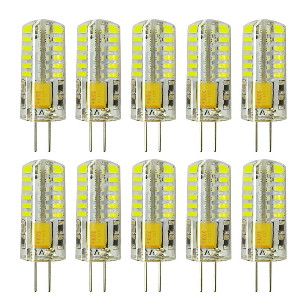 RAYHOO G4 LED Light Bulbs 3W AC/DC 12V 10pcs (White 6000K)