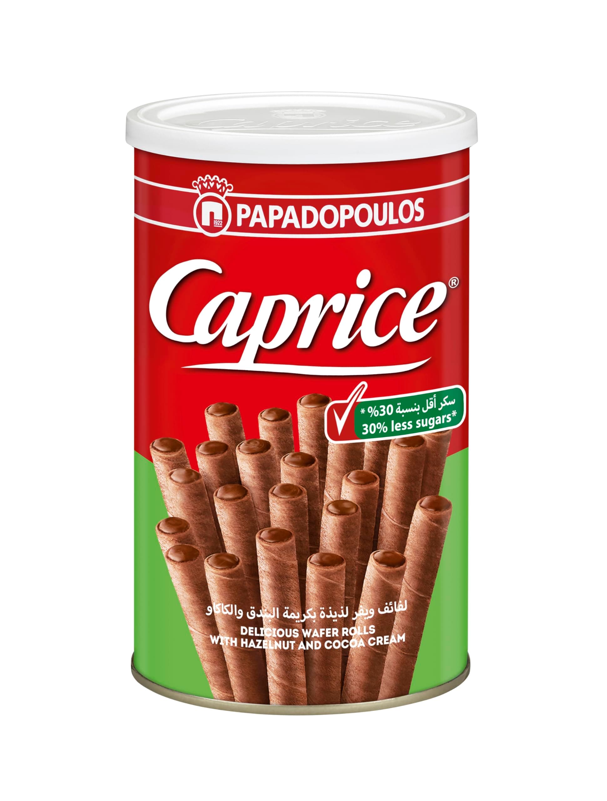 Caprice Classic Wafer Rolls with Hazelnut and Cocoa Cream 30% Less Sugar 115g
