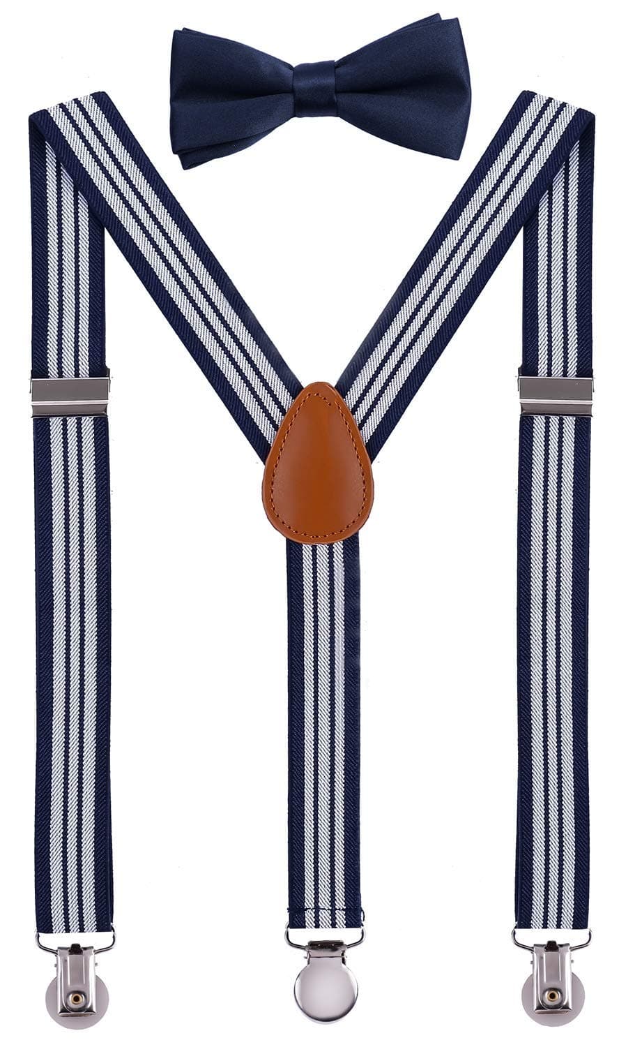 McvotcotBoys' Suspenders Adjustable Y Back with Bow Tie Set