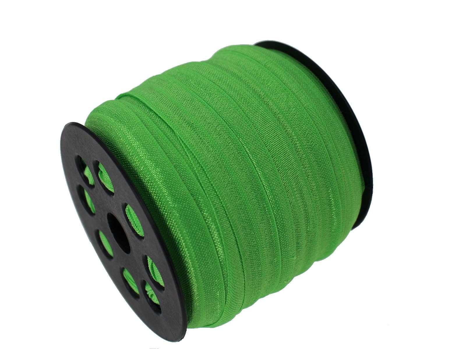 Green Fold Over Elastic 5/8 inch 15mm Elastic Bands for Sewing 40 Yards Wide Elastic Headbands Stretchy Ribbon for Crafts-Elastic Straps Trim for Girls Hair Ties-Bow-DIY Projects-Clothes
