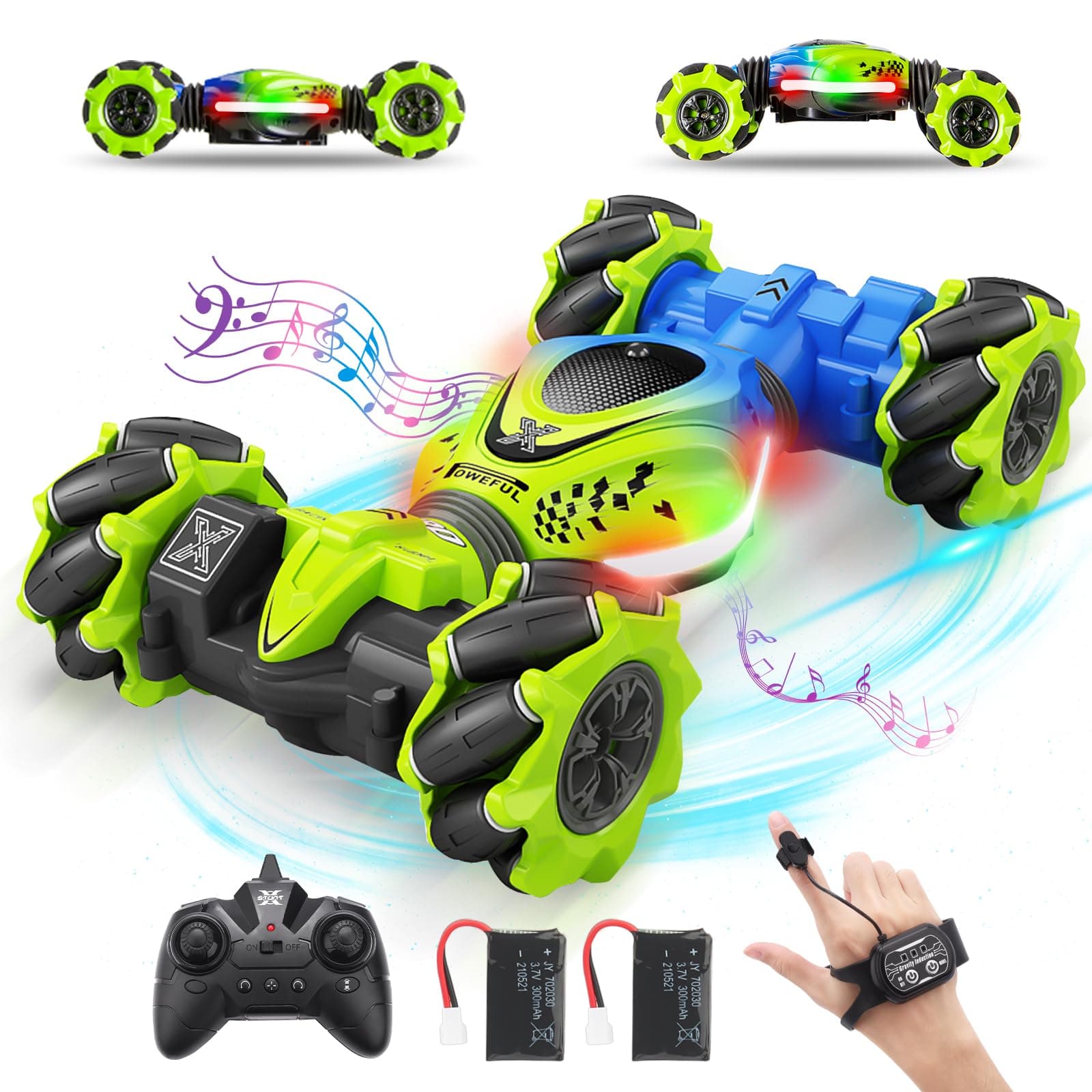 Pristar Remote Control Car 4WD RC Car Hand Controlled Car, 3 Control Methods 2.4 GHz Toy Cars 360 Degree Rotation RC Drift Stunt Auto Remote Cars for Kids Age 6 8 10 12
