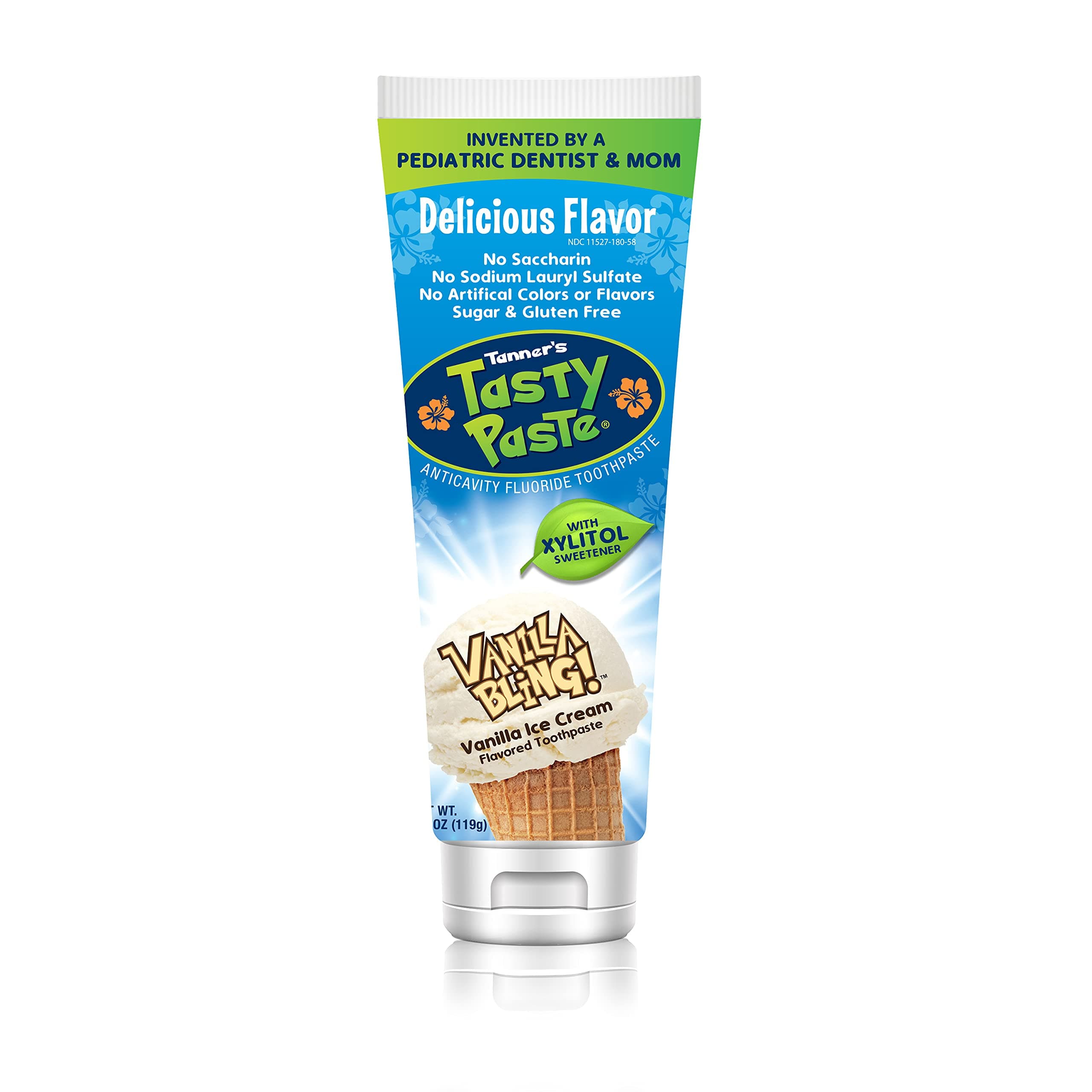 Tanner's Tasty Paste Anticavity Fluoride Children's Toothpaste, Vanilla Bling, 4.2 Ounce