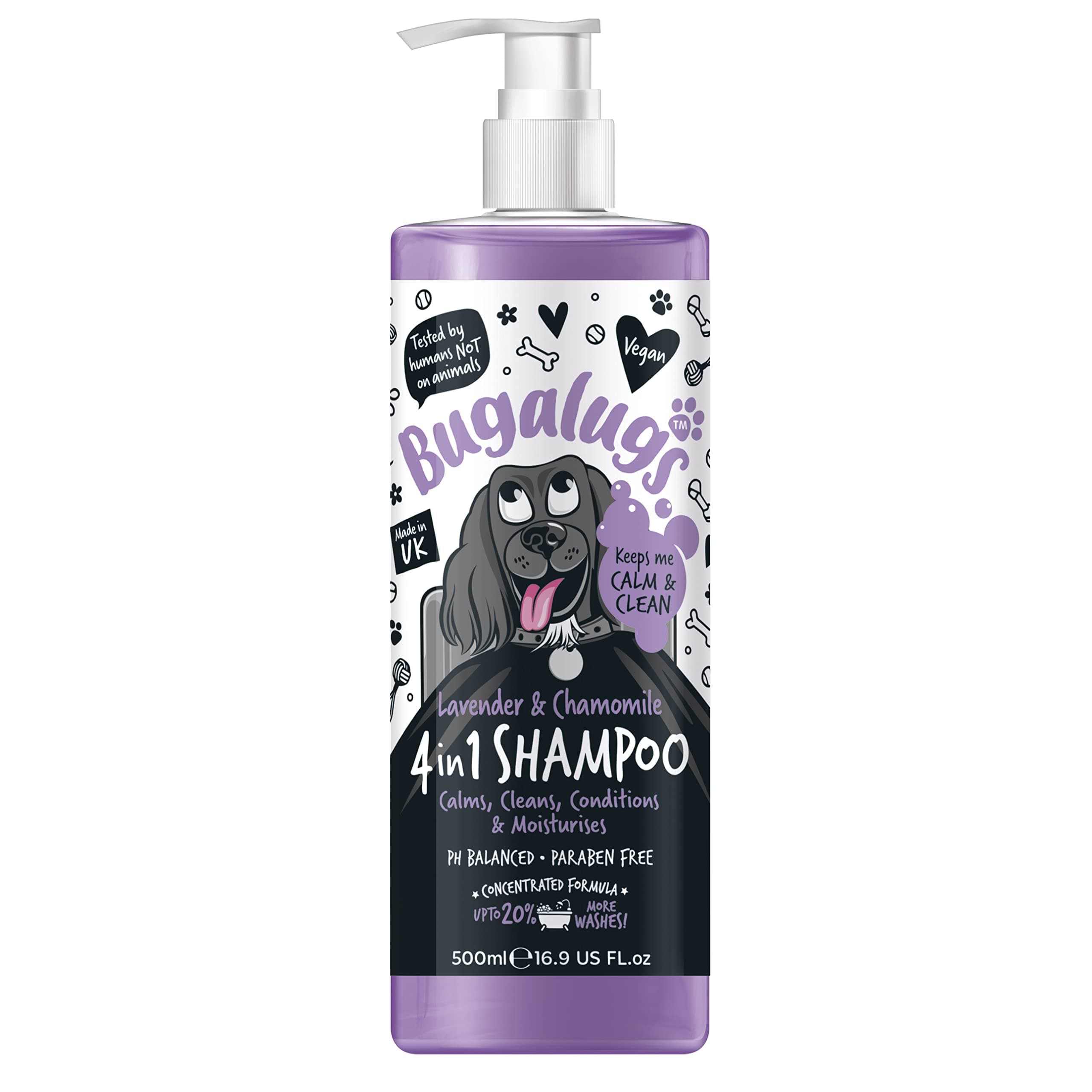 - Dog Shampoo by Bugalugs Lavender & Chamomile 4 in 1 Dog Grooming Shampoo Products for Smelly Dogs with Fragrance, Best Puppy Shampoo, Vegan pet Shampoo & Conditioner