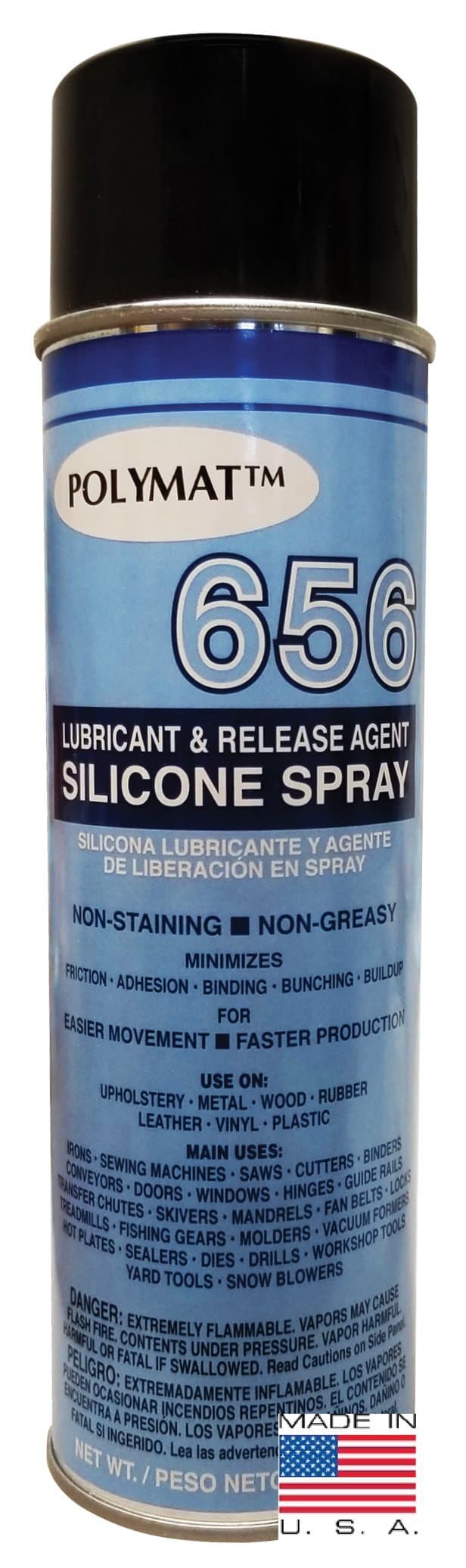 Polymat 656 Silicone Spray Non Greasy Lubricant Compatible with Fan Belts and Treadmills