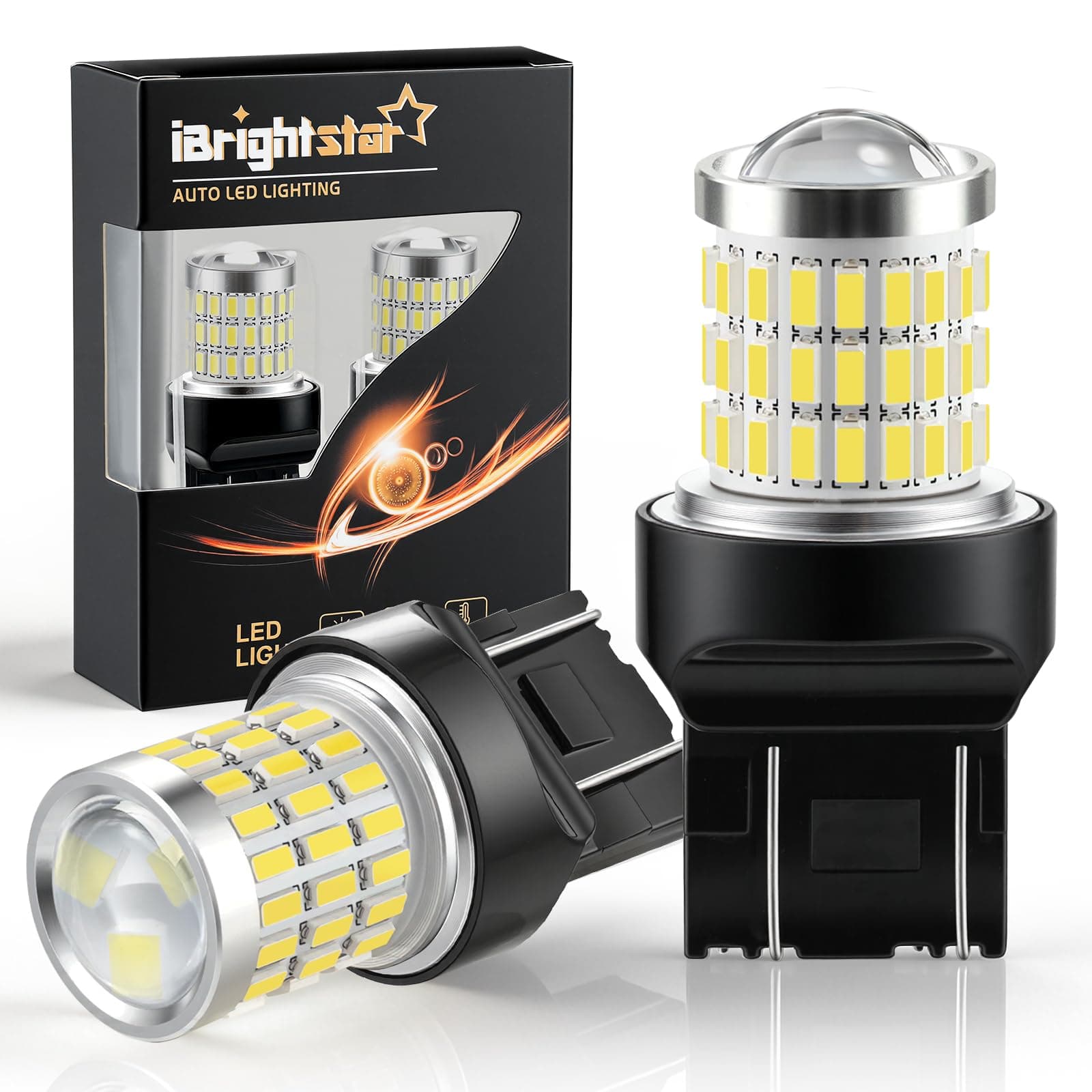 iBrightstar 7443 LED Bulb White, 7440 LED Reverse Light Bulbs Super Bright for Backup Lights Tail Lights Parking Lights, 2 Pack