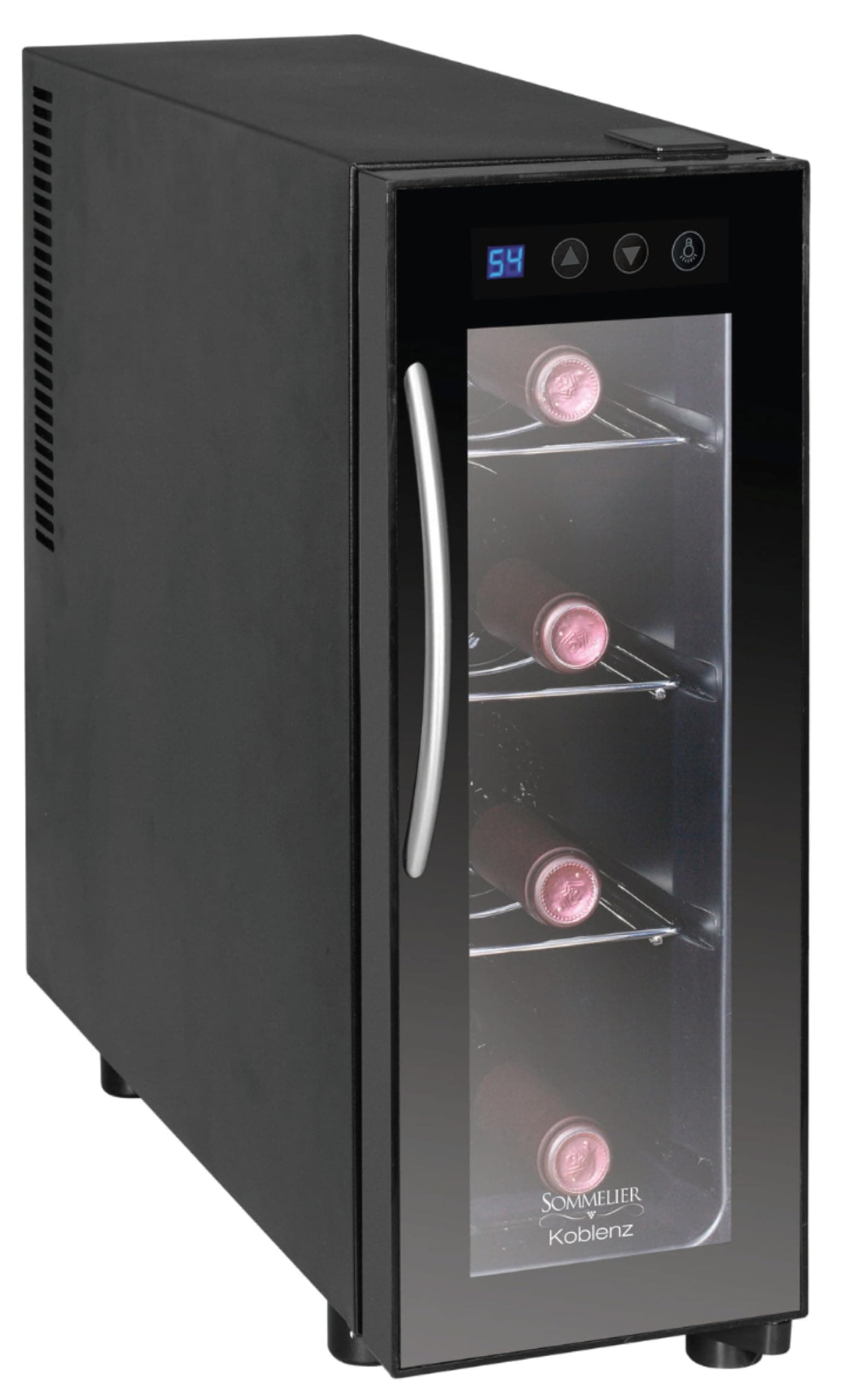 Koblenz Single Zone Thermoelectric Cooler with Digital Display and Touch Controls, 750ml Wine Bottles (EVFK-04), Black
