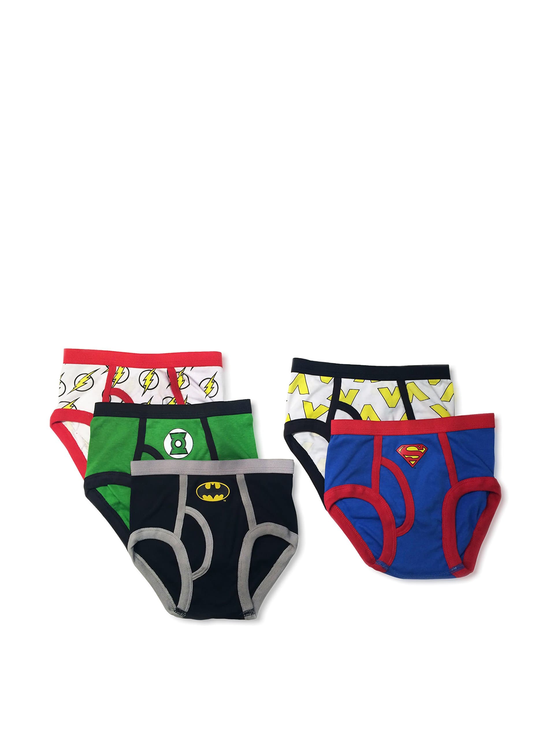 DC ComicsBoys' 100% Cotton Briefs with Prints Including Superman, Batman, The Flash Logos, Sizes 2/3t, 4t, 4, 6, 8