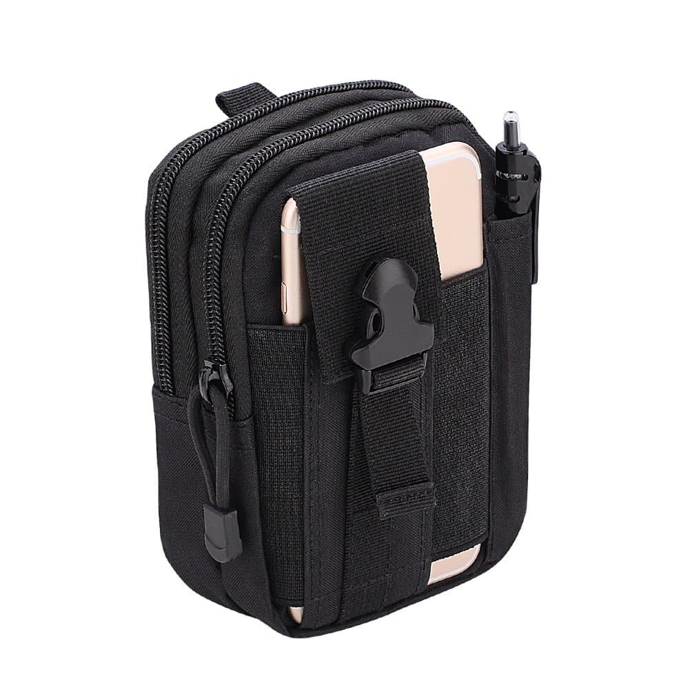 SBUYCOO Tactical Molle EDC Pouch Multi-Purpose Durable Utility Gadget Belt Waist Bag with Cell Phone Holster Holder for Military Camping Hiking