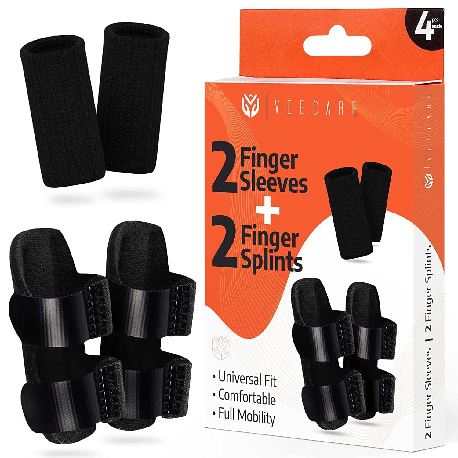 Dr. Choice Original Trigger Finger Splint - 4 Pieces - Design Fits Index Finger - Middle Finger - Ring Finger