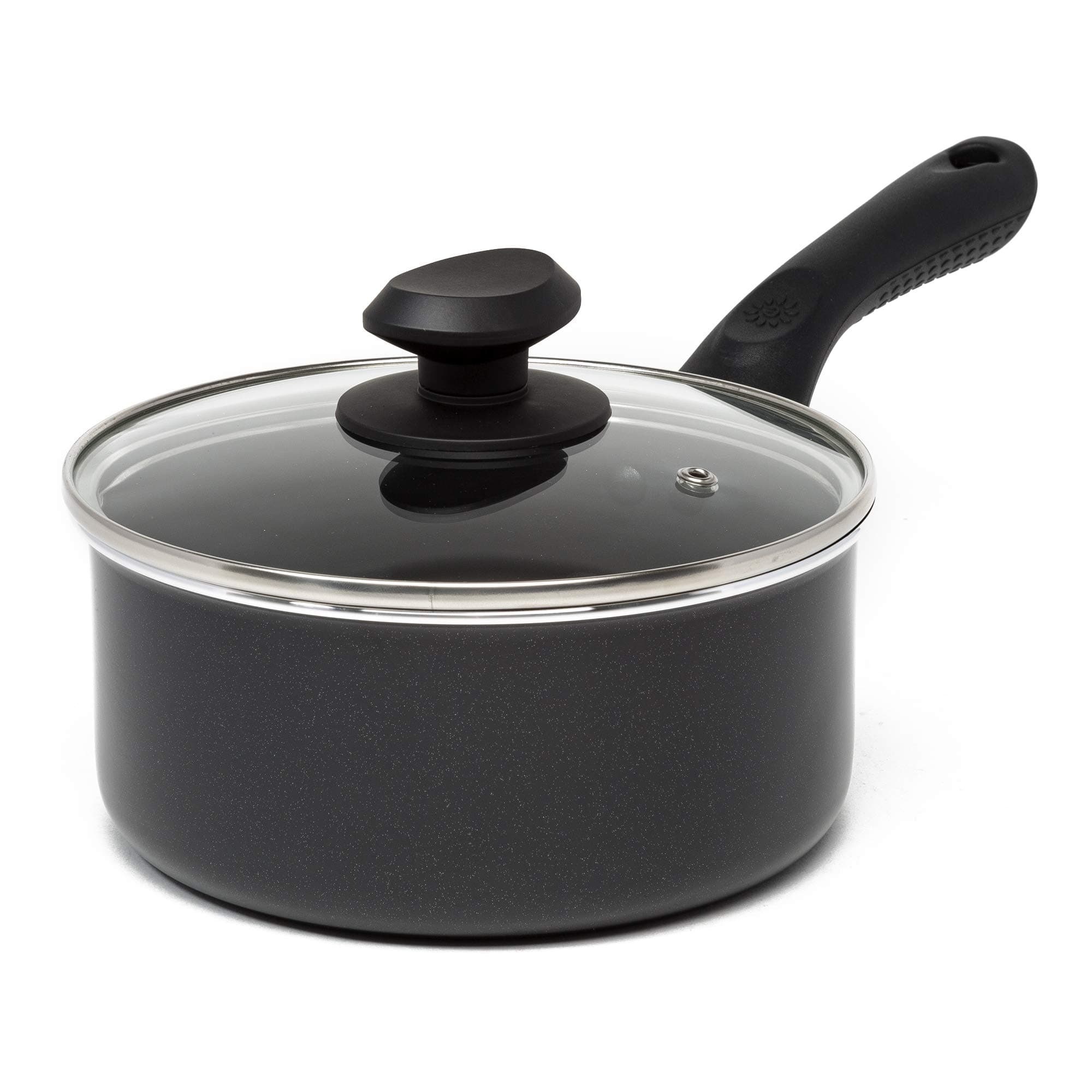Artistry Nonstick Sauce Pan, Easy To Clean, Comfortable Handle, Even Heating, Dishwasher Safe Pots and Pans, 2-Quart, Black