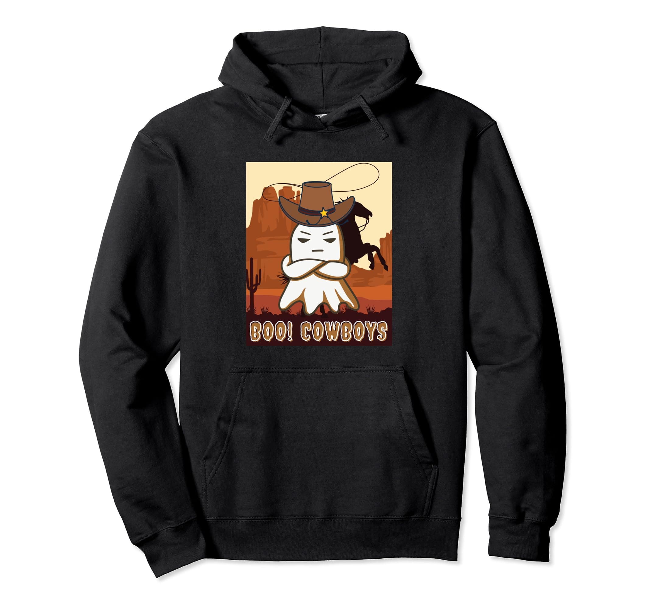 Samart BOO! COWBOYS, Ghost Halloween Pullover Hoodie