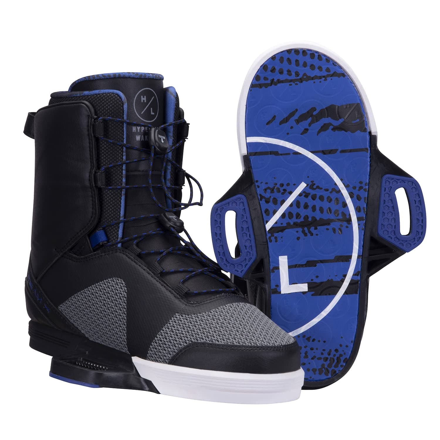 Team X Mens Wakeboard Bindings Black/Blue 9-10