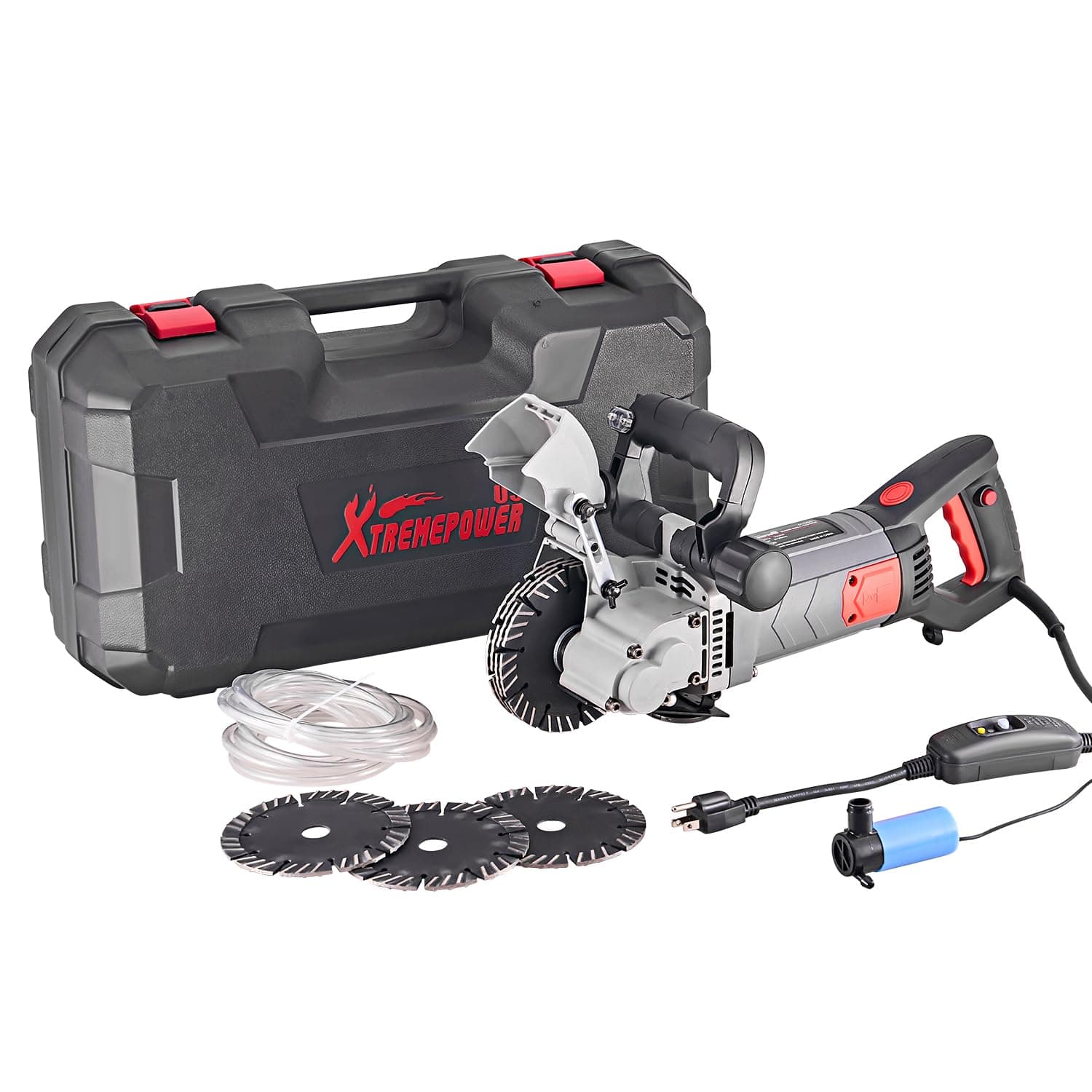 XtremepowerUS Wall Chaser Cutting Machine Wall Concrete Grooving Cutting w/Water Line Dust Port Infrared Sighting (Slotting Machine)