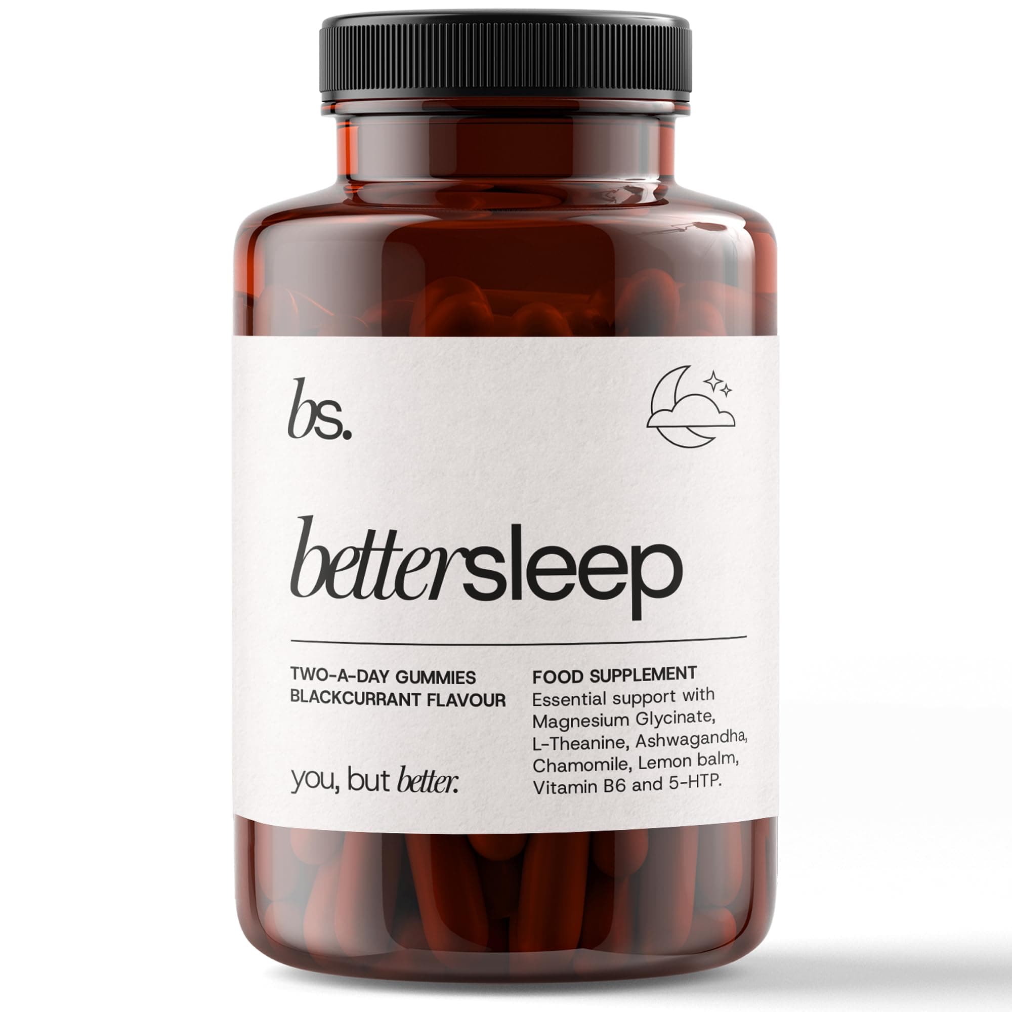 Better Sups Gummies | High-Strength Melatonin Alternative for Sleep Support, Magnesium Glycinate, L-Theanine & Ashwagandha | Blackcurrant Flavour | 60 Gummies