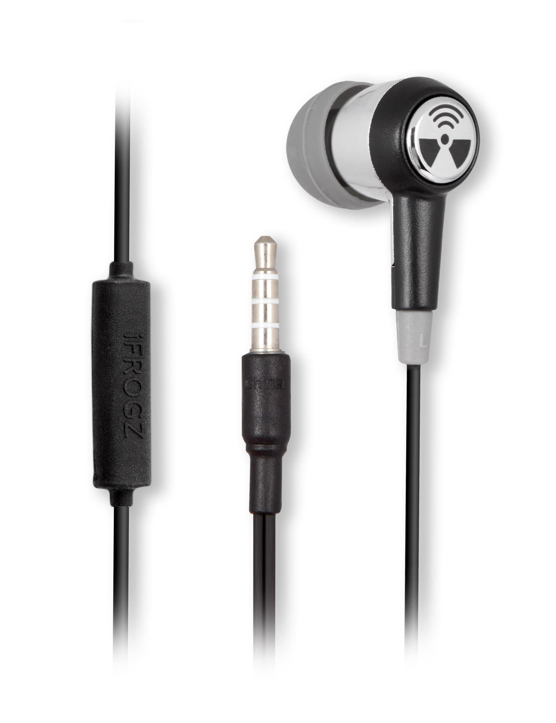 Earpollution Ozone EarBuds with Microphone - Retail Packaging - Black/Chrome (Discontinued by Manufacturer)