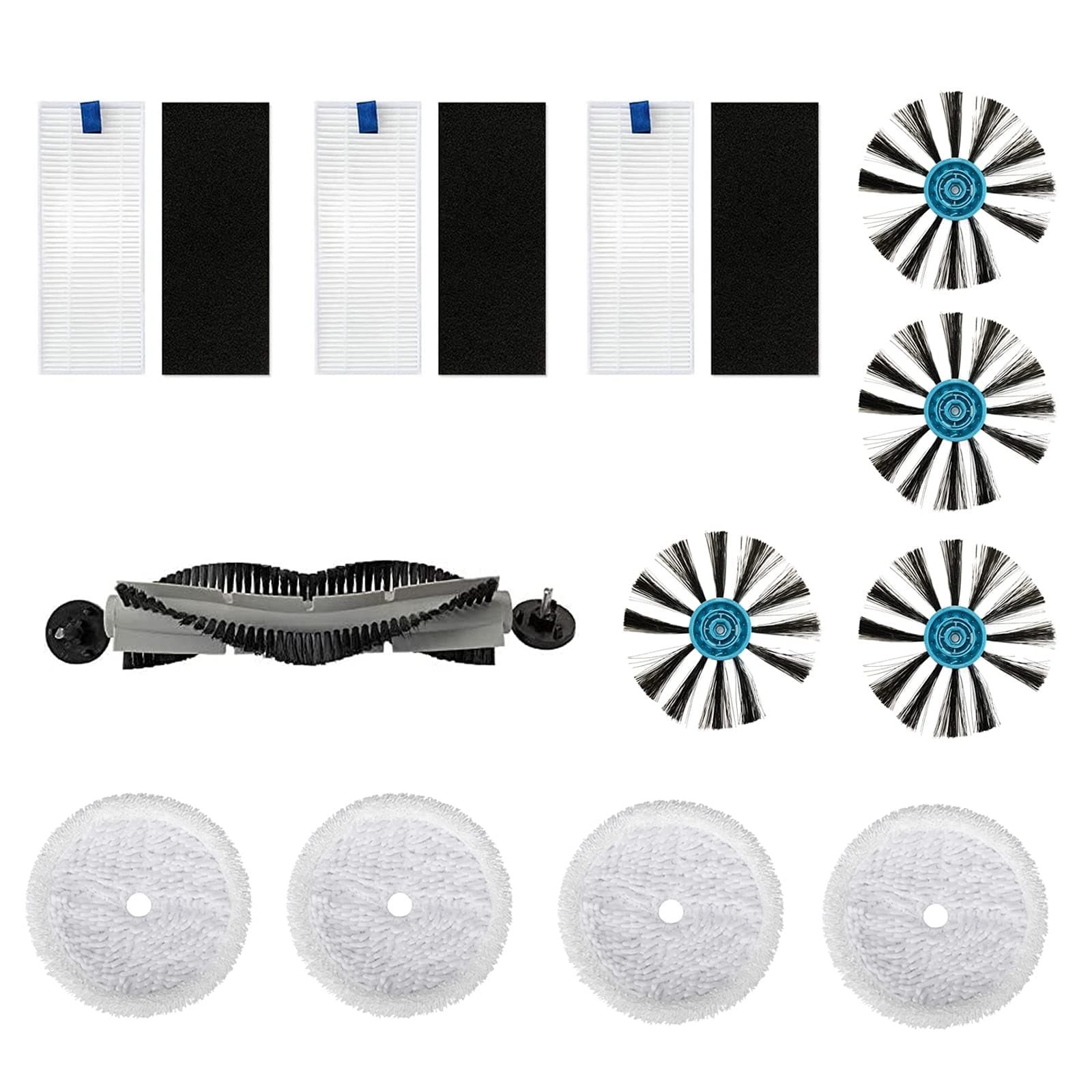 Replacement Accessories Kit for Bissell 3115 SpinWave Hard Floor Expert Wet and Dry Robot Vacuum, Brush Filter Mop Pads Replacement Parts