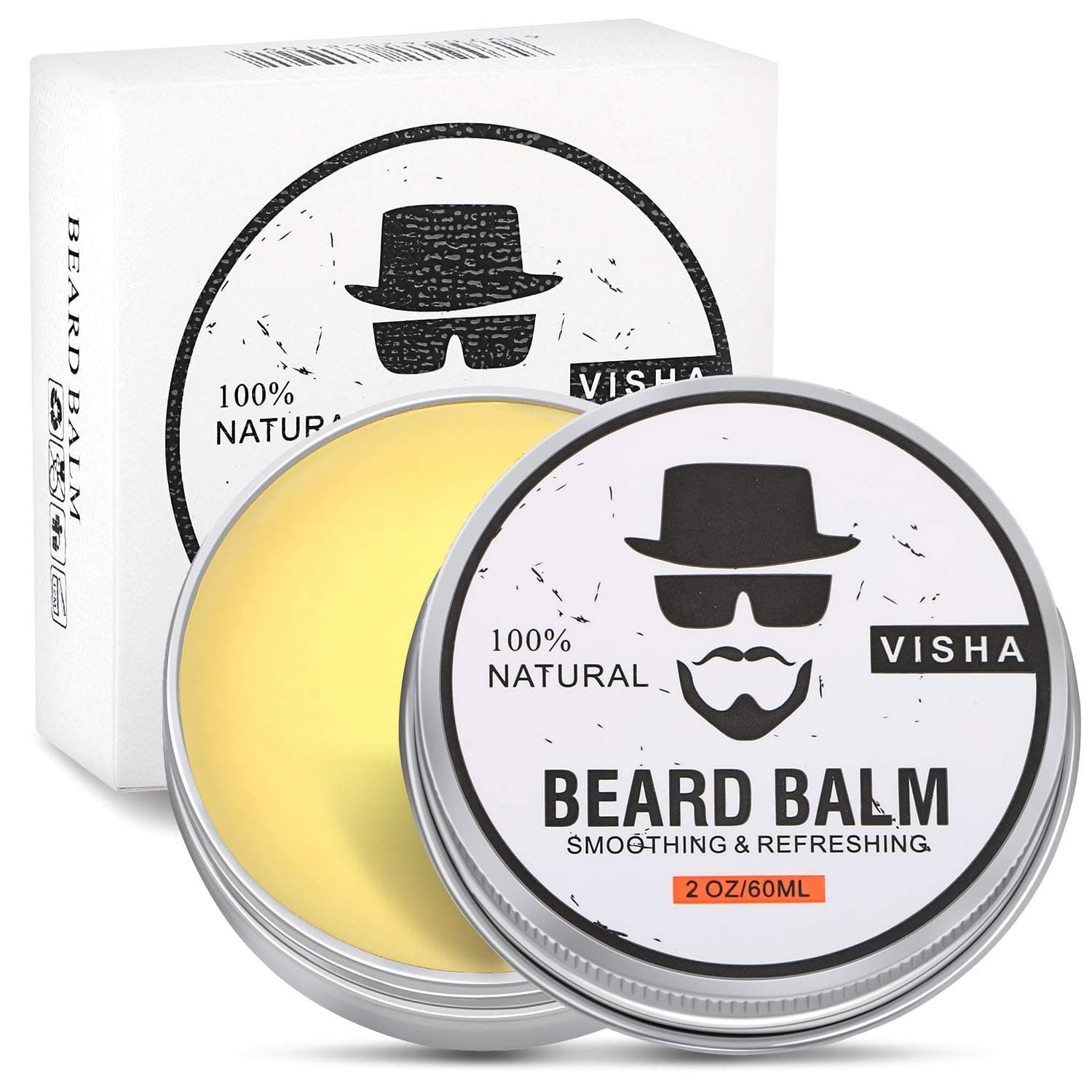 Beard Balm, Fixget All Natural Beard Balm, Premium Quality Conditioning Butter for Increase Growth, Reduce Patches, Condition Soften Style & Stop Itch & Flakes