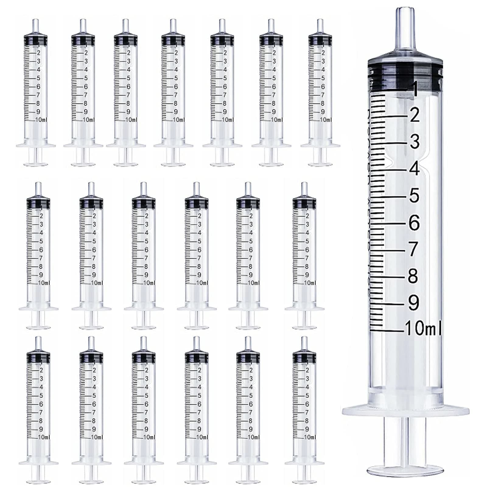 20PCS-10 ml Plastic Syringes, Individually Packge for Scientific Labs Experiment Refilling,Watering,Measuring,lip gloss injection