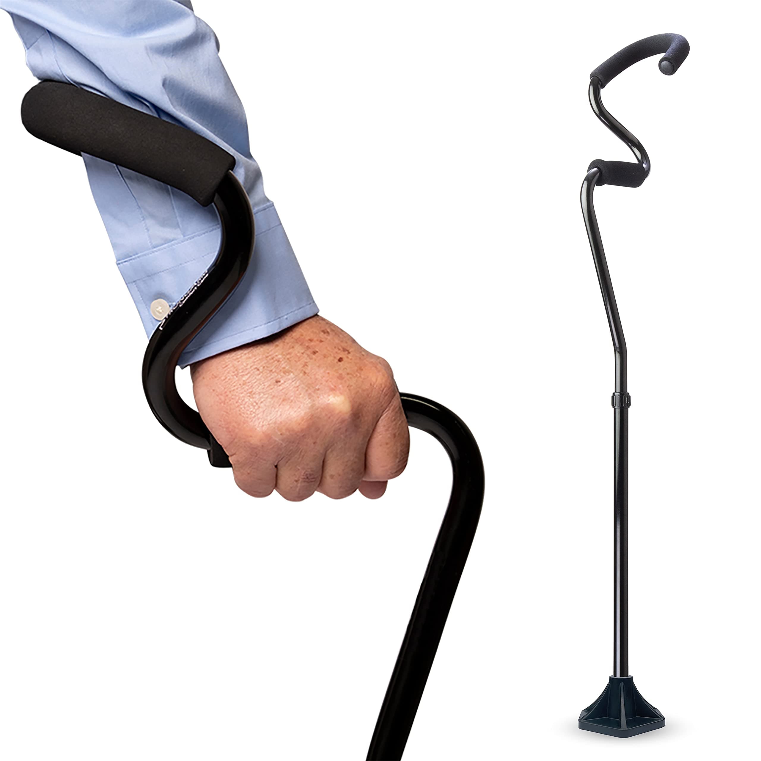 Comfort Cane + Self Standing Lightweight Adjustable Walking Cane + Stabilizes Wrist & Provides Extra Support & Stability + Ergonomic Forearm Grip + Canes for Men & Women + FSA/HSA Eligible
