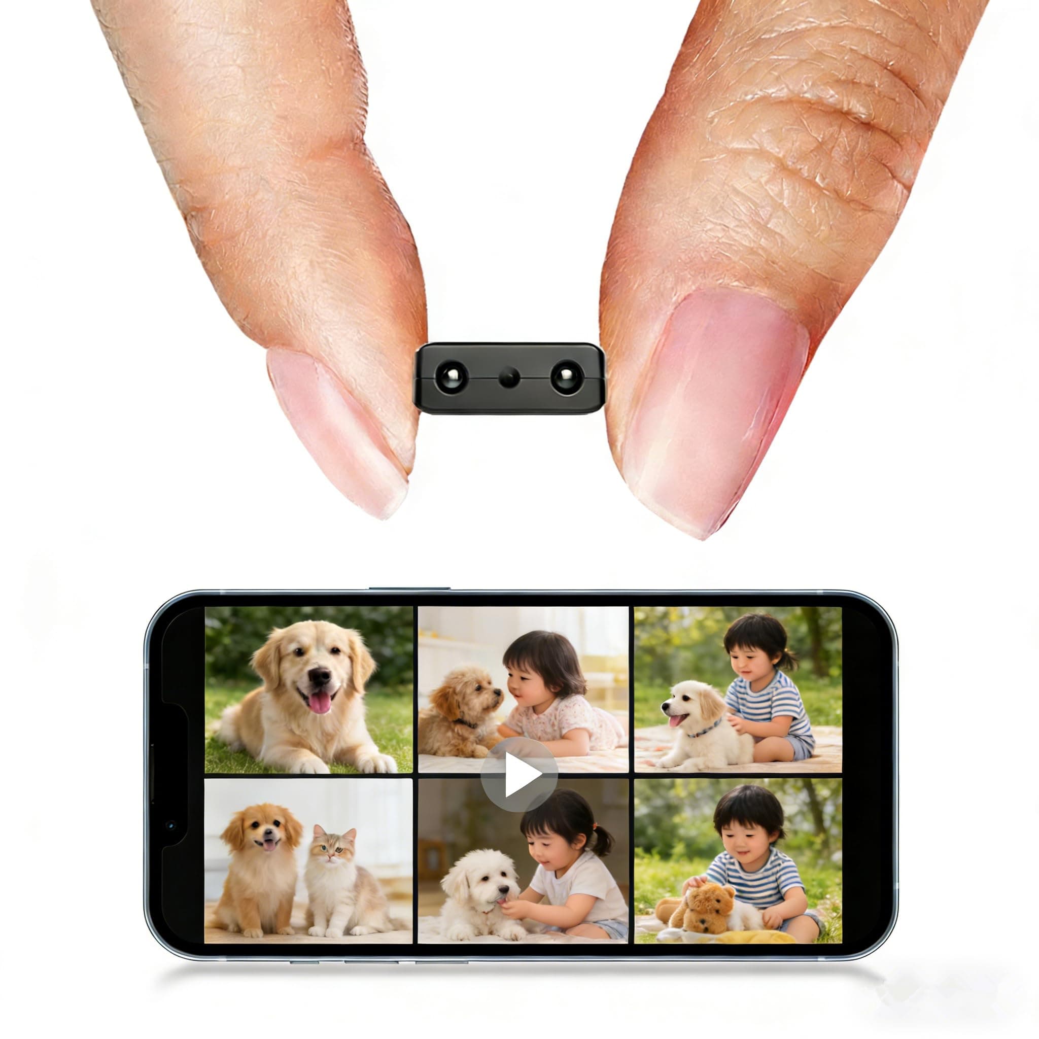 Smallest Wireless WiFi Hidden Camera Home Security HD 4K Mini Camera, Night Vision and Motion Detection Cloud Storage Nanny Cam - for Home, Office and Car—with 64G Memory Card