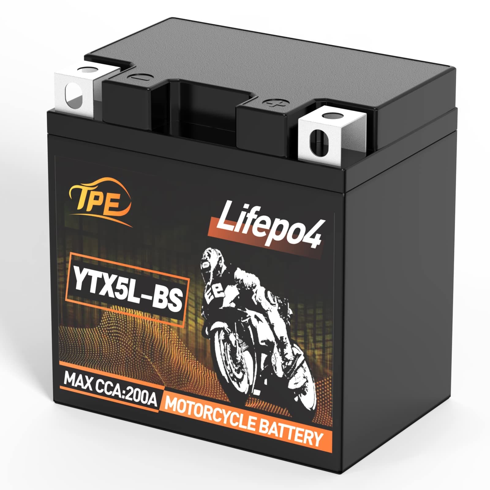 TPE 12 Volt Lithium Motorcycle Battery Powersport Battery LiFePO4 Engine Start Battery 3AH 250CCA with BMS 4000+Life Cycles YTX5L-BS