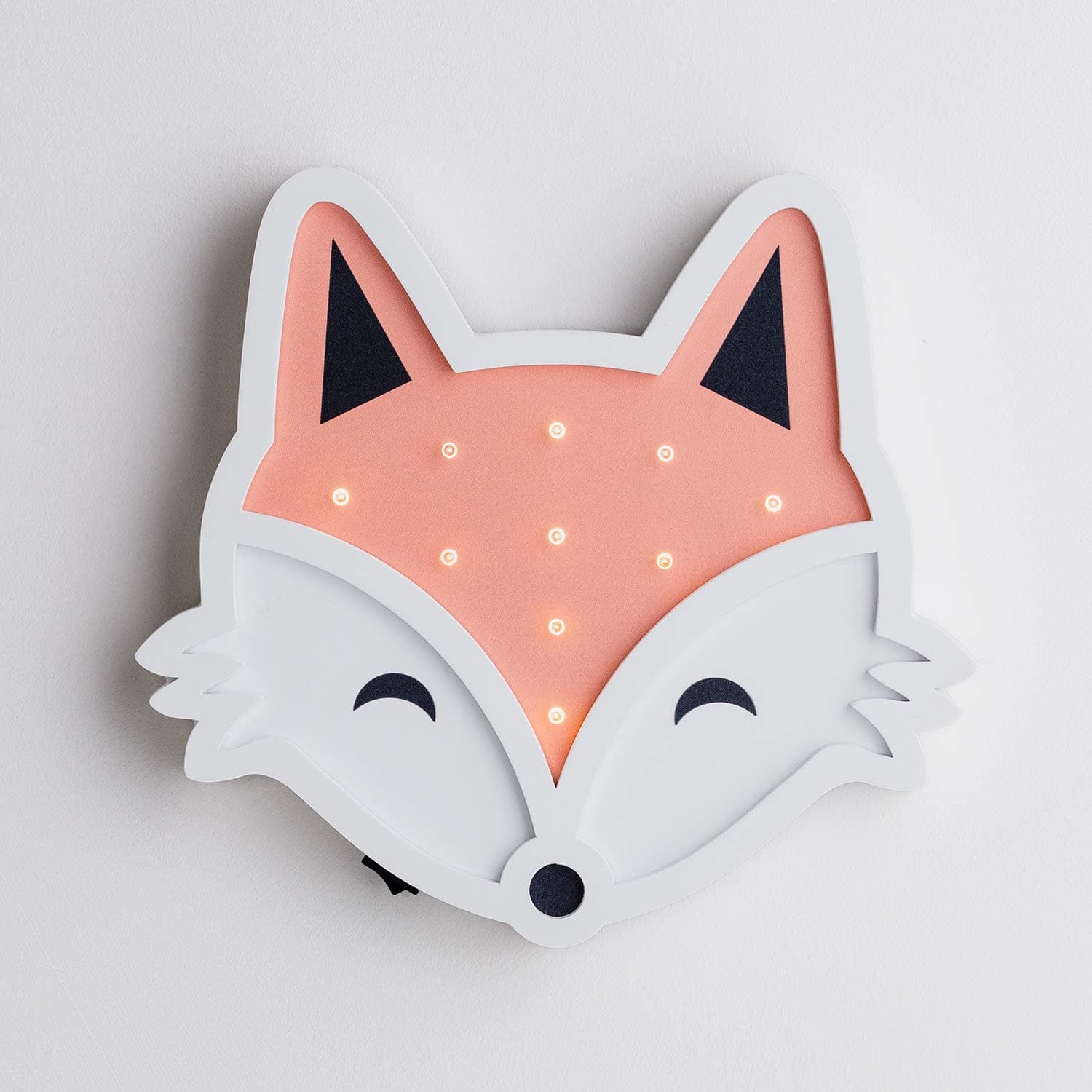 – Fox Wall Light Battery Operated Night Light 10 Warm White LED Timer Woodland Theme Children's Bedroom Decoration