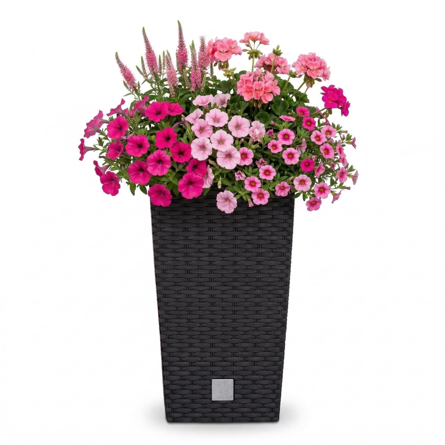Prosper Plast DRTS325-S433 32.5 x 32.5 x 61 cm "Rato" Square Flowerpot - Anthracite (1-Piece)