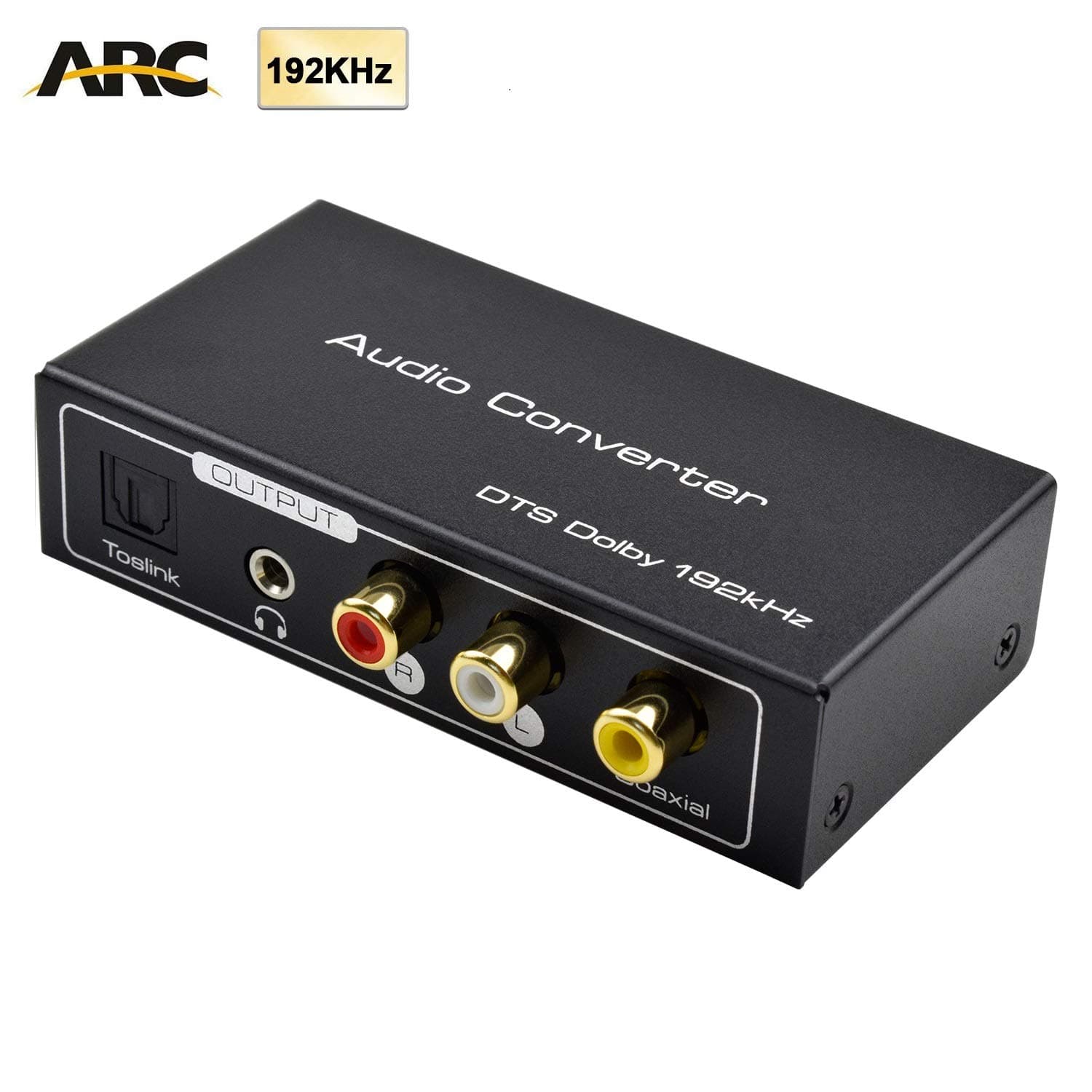 AMANKA HDMI Audio Extractor 192KHz DAC Converter ARC Audio Extractor Support Digital HDMI Audio to Analog Stereo Audio RCA L/R Coaxial SPDIF and 3.5mm Jack ARC Audio Adapter for TV Projector