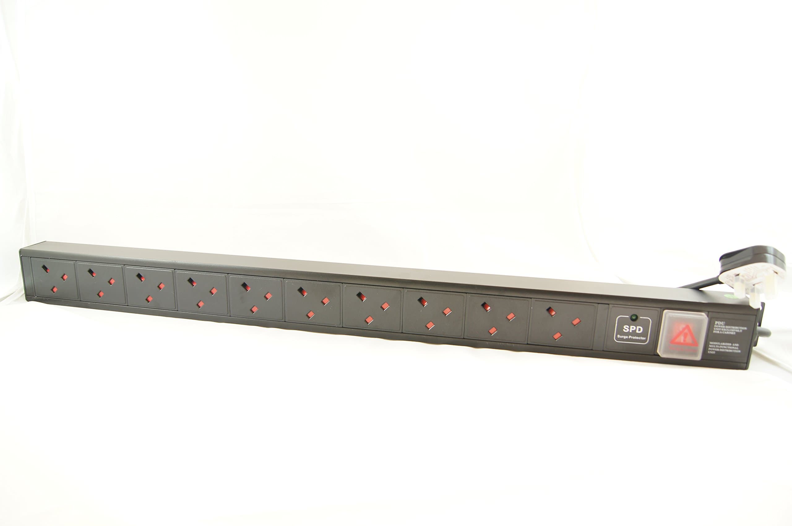 ALLRACK 10 Way VERTICAL UK PDU- Vertically mounted FOR 19" RACKS AND CABINETS