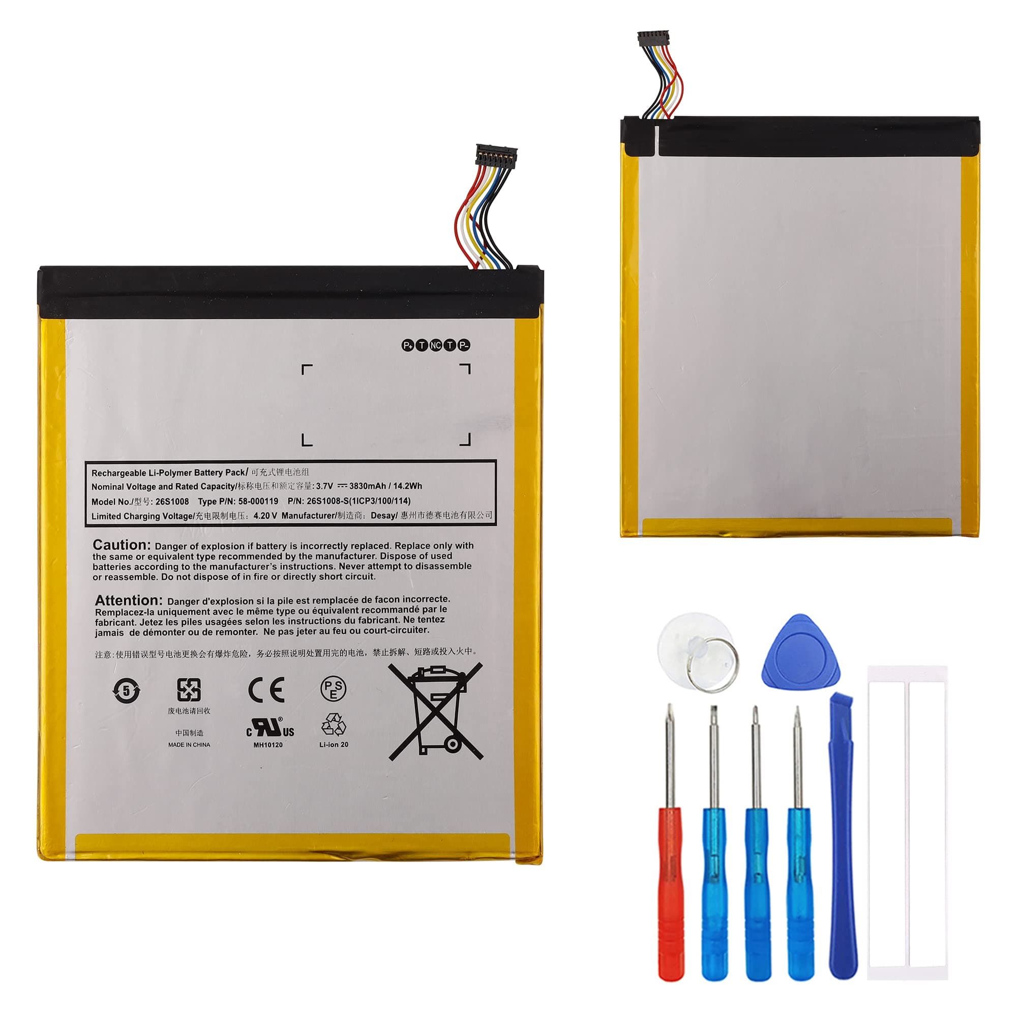 Replacement Battery 58-000119 ST10 Compatible with HD 10 5th Gen SR87CVC with Repair Tool Kit