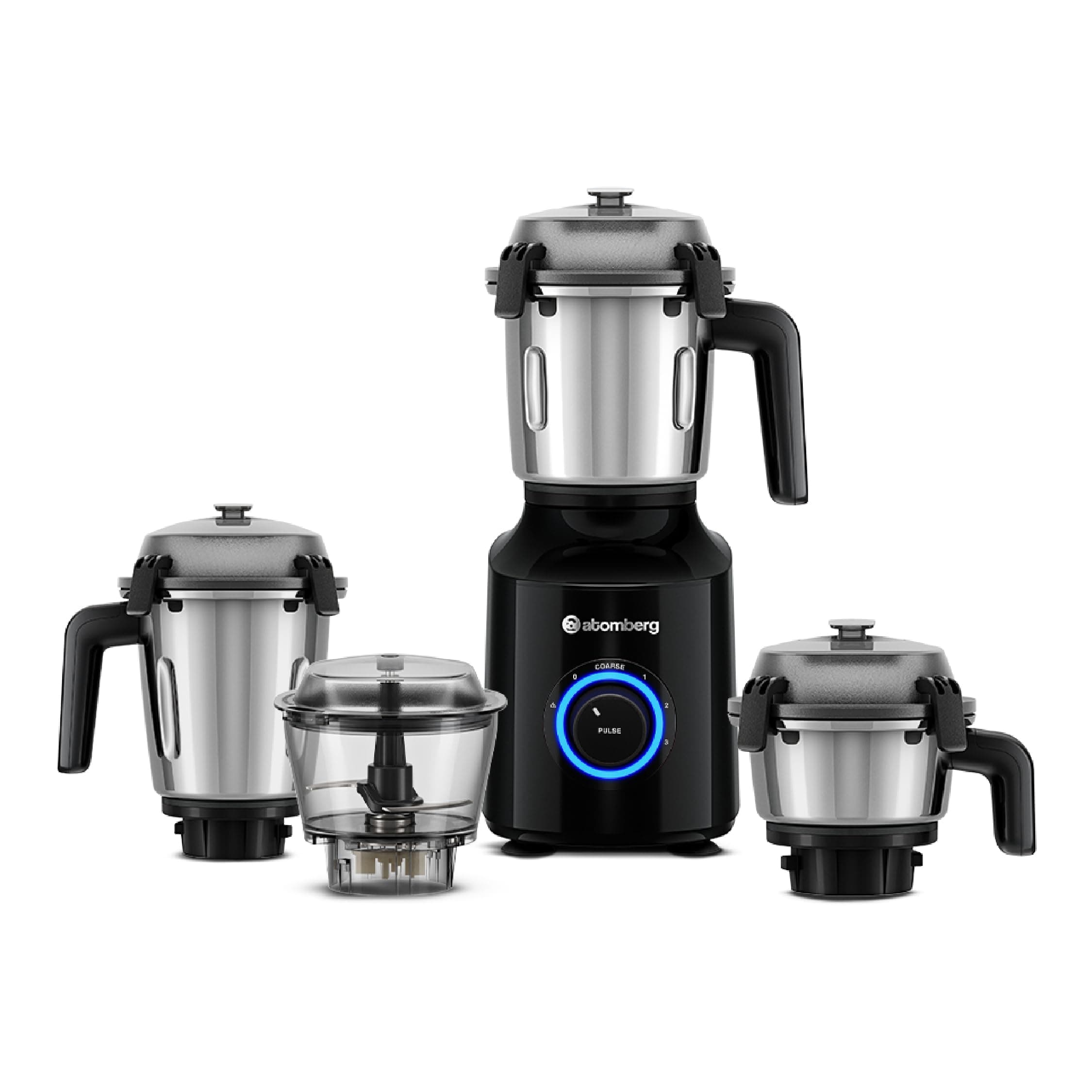 Zenova Mixer Grinder with Unique Coarse Mode | Advanced Safety Features | 4 Jars including Unique Chopper Jar with Hands Free Operation (Black)